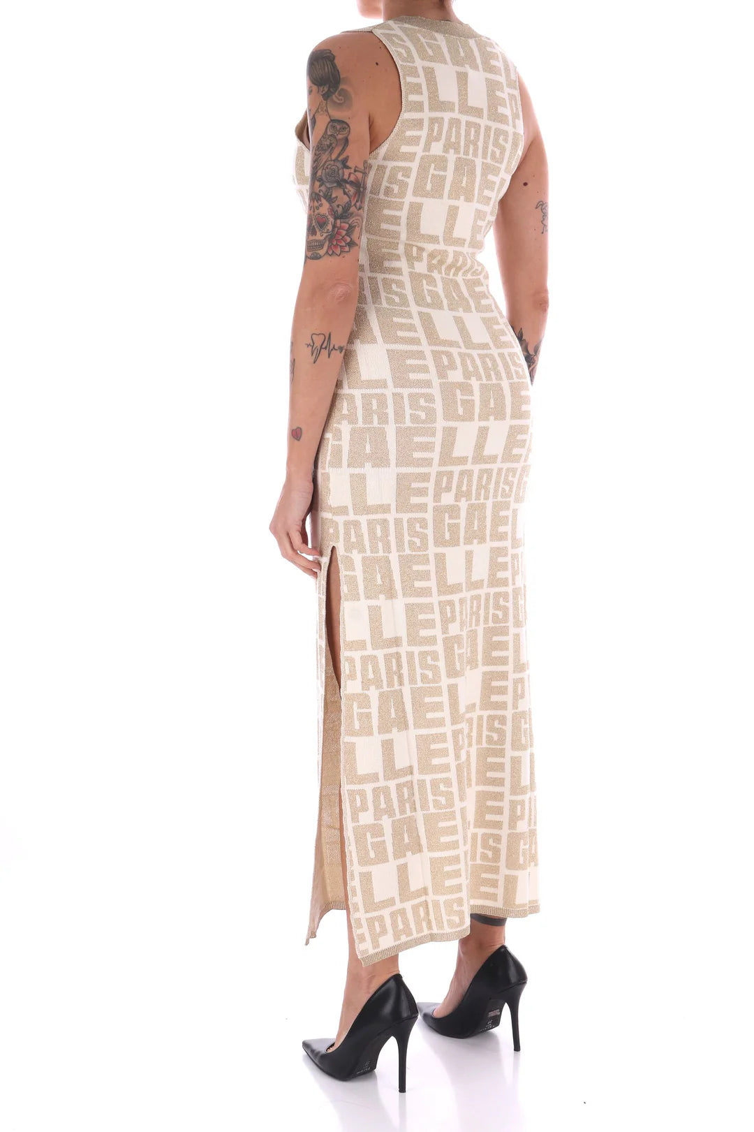 ABITO LUNGO IN MAGLIA CON SCRITTE LUREX GAELLE