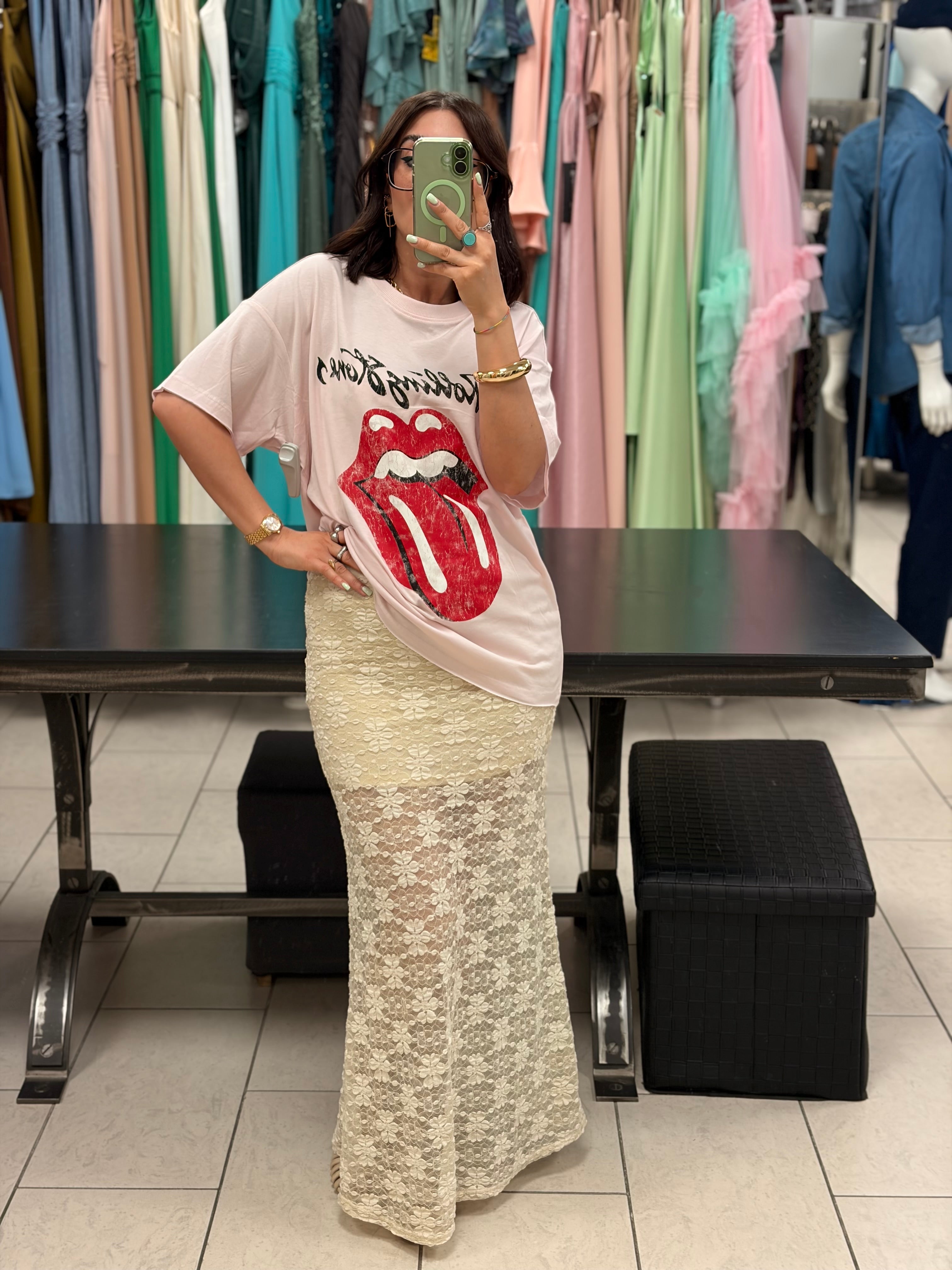 TSHIRT OVERSIZE CON STAMPA ROLLING STONES -ONLY