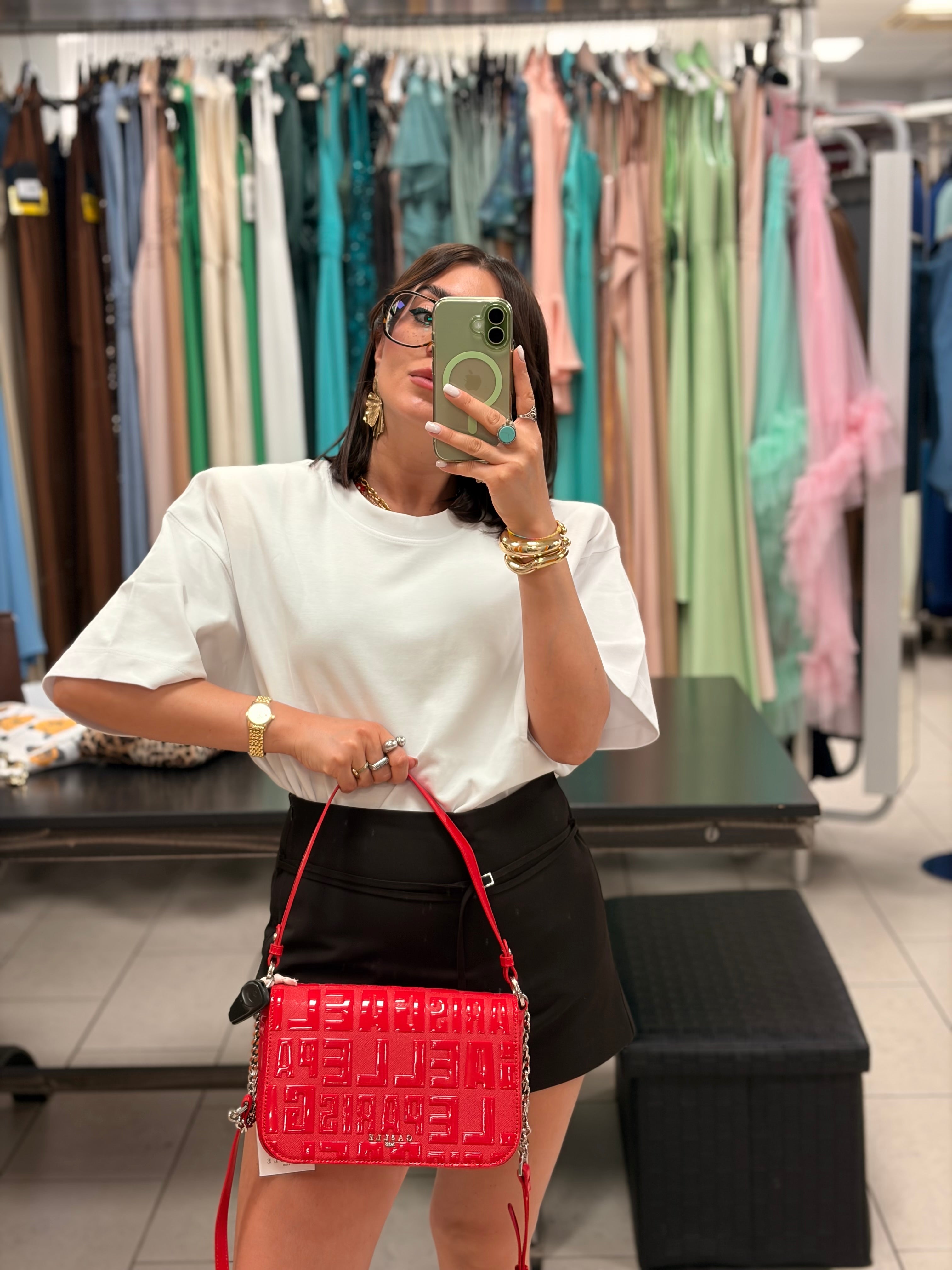 BORSA CON LETTERE IN RILIEVO IN VINILE- GAELLE PARIS