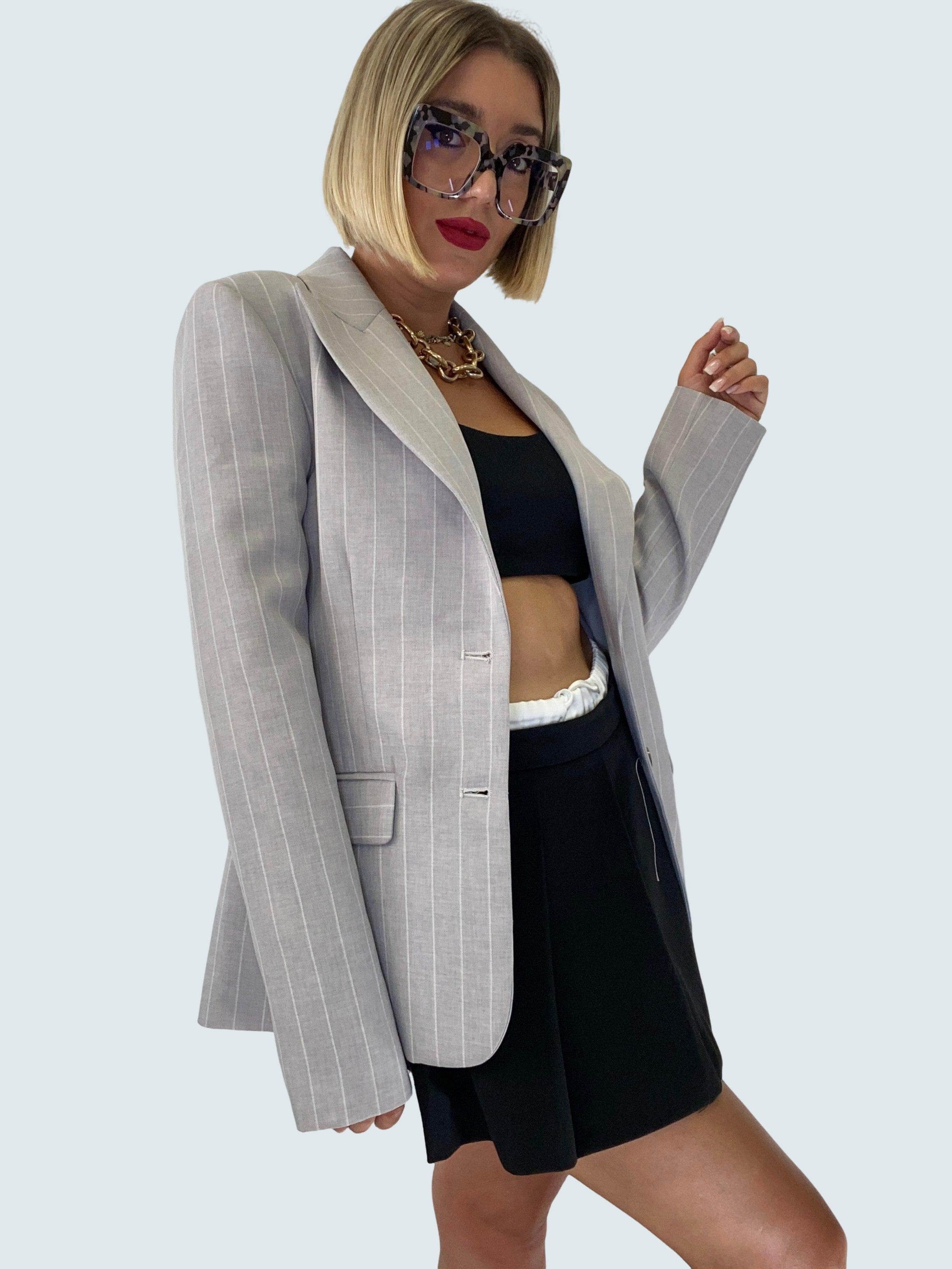 Blazer gessato Grigio - GAELLE