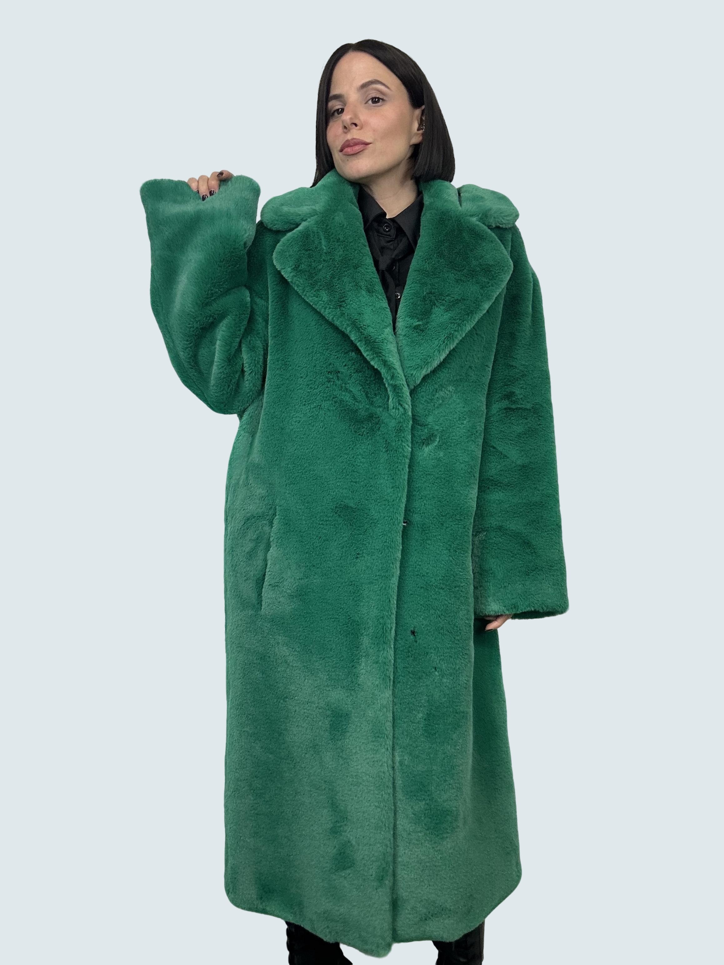 Cappotto In Pelliccia Ecofur Verde - GAELLE