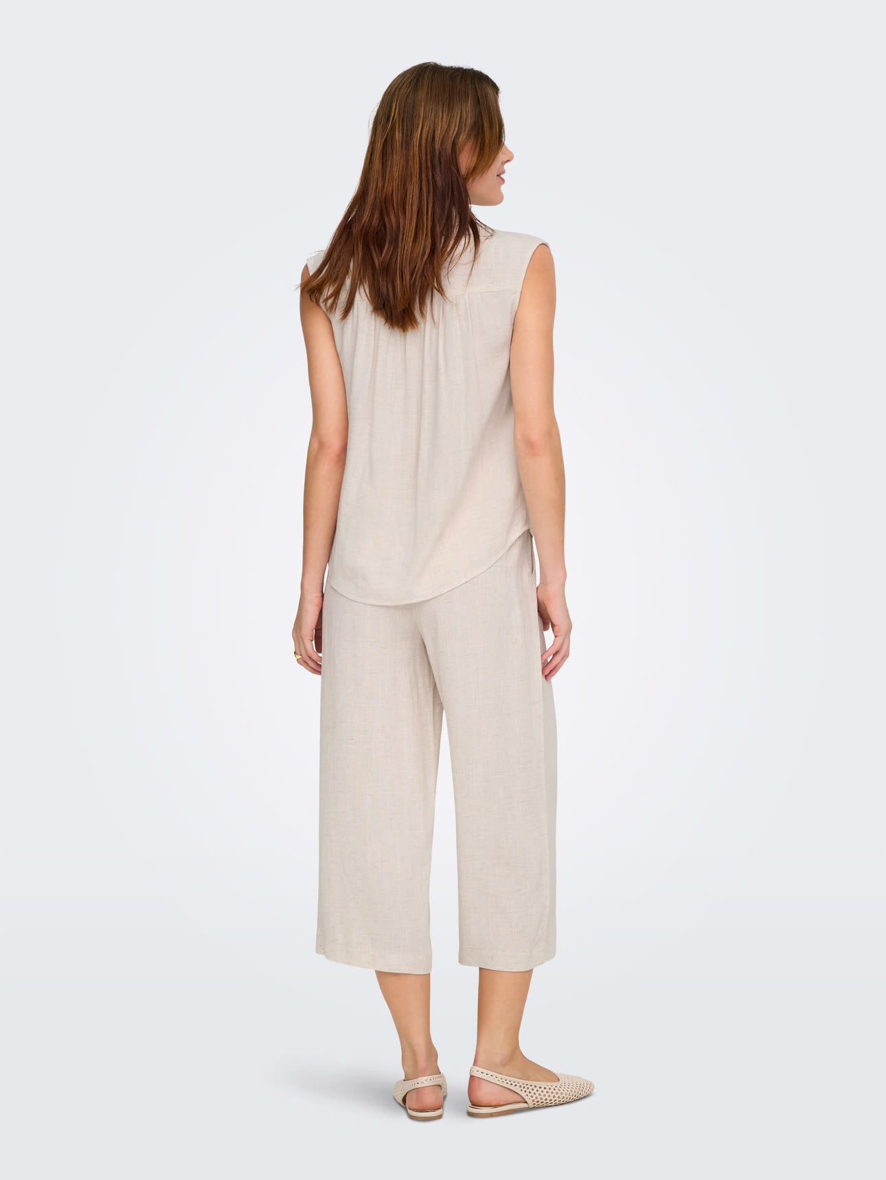 CAMICIA SMANICATA IN LINO- ONLY