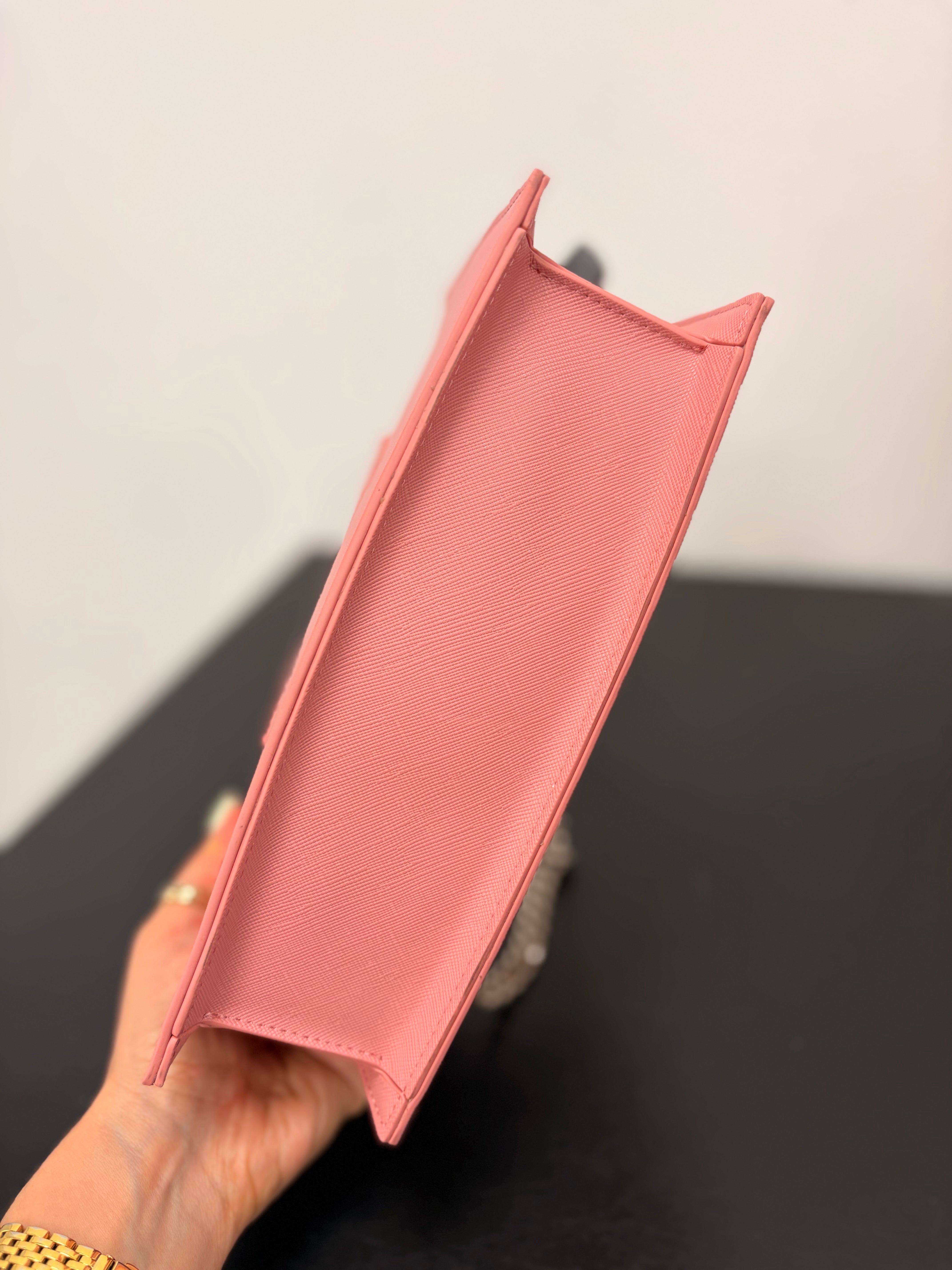 MINI POCHETTE MAXI CHAIN SAFFIANO ROSA GAELLE