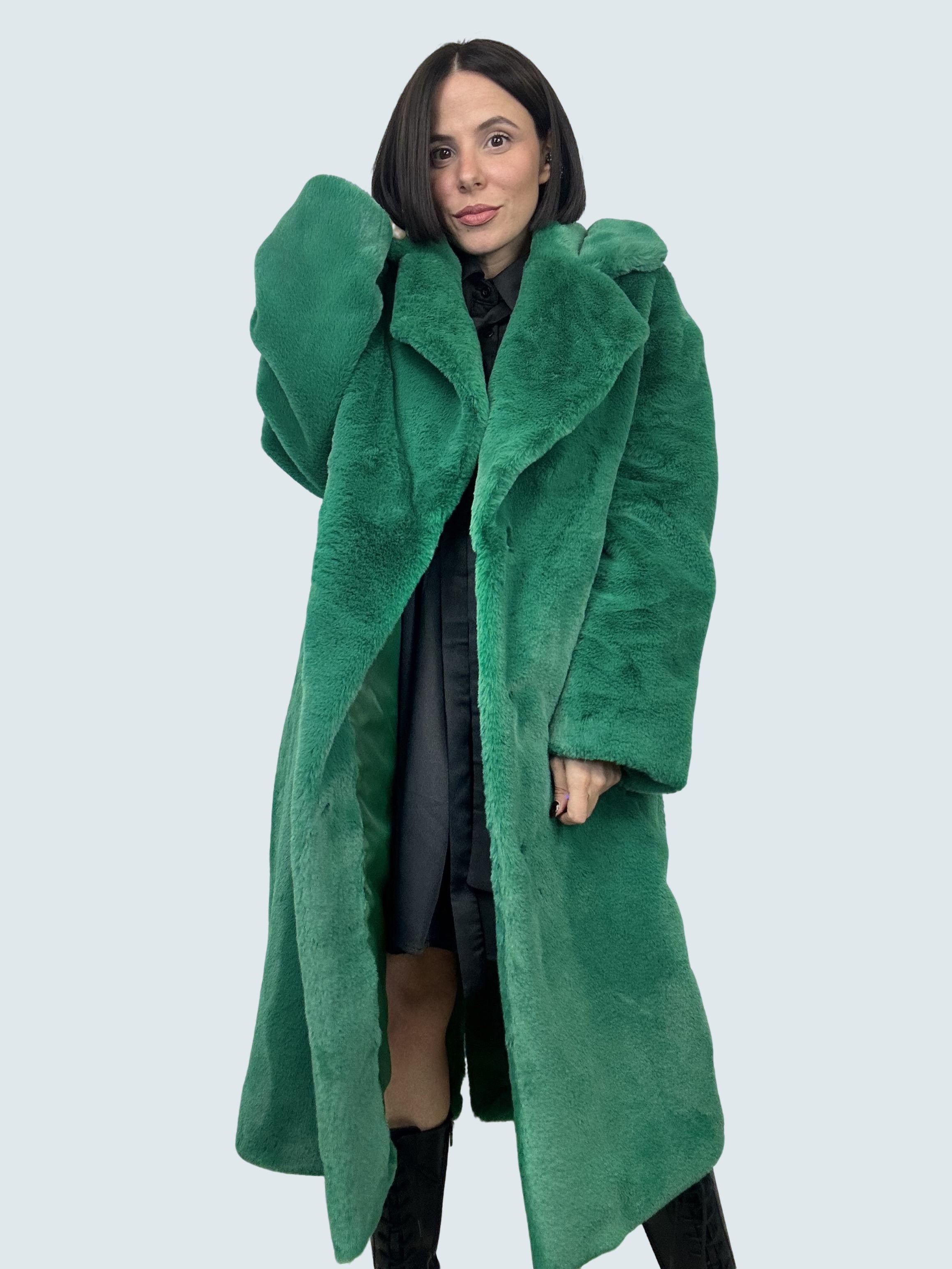 Cappotto In Pelliccia Ecofur Verde - GAELLE