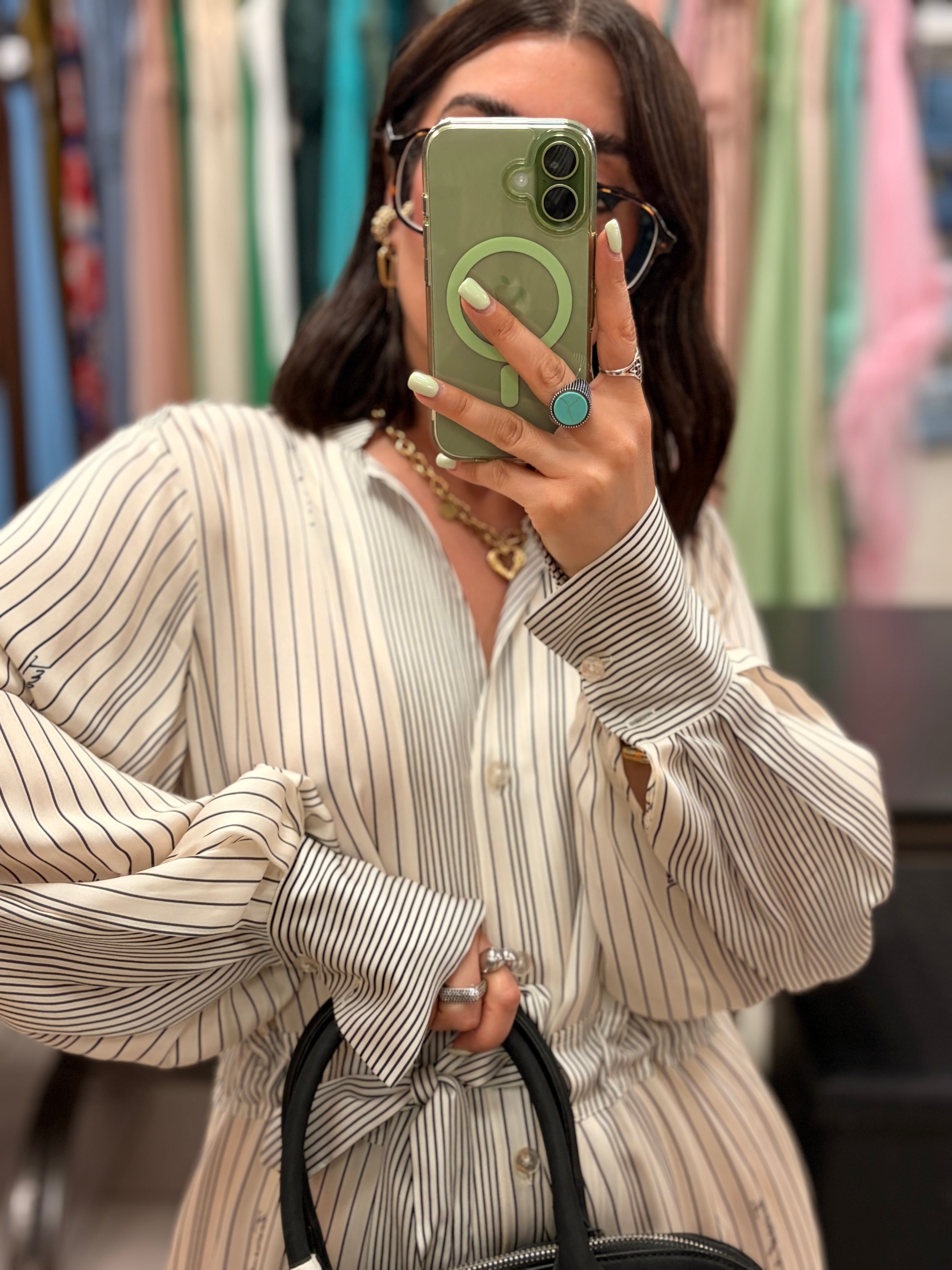 ABITO SATIN CHEMISIER TWINSET