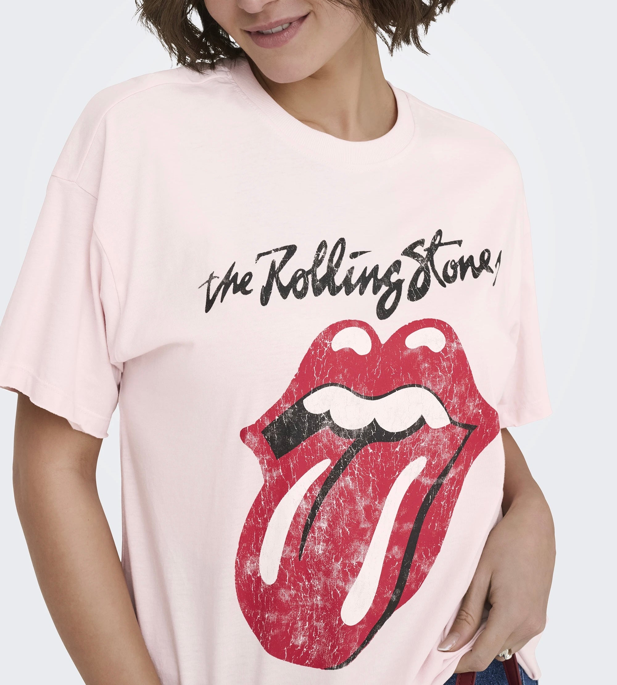 TSHIRT OVERSIZE CON STAMPA ROLLING STONES -ONLY