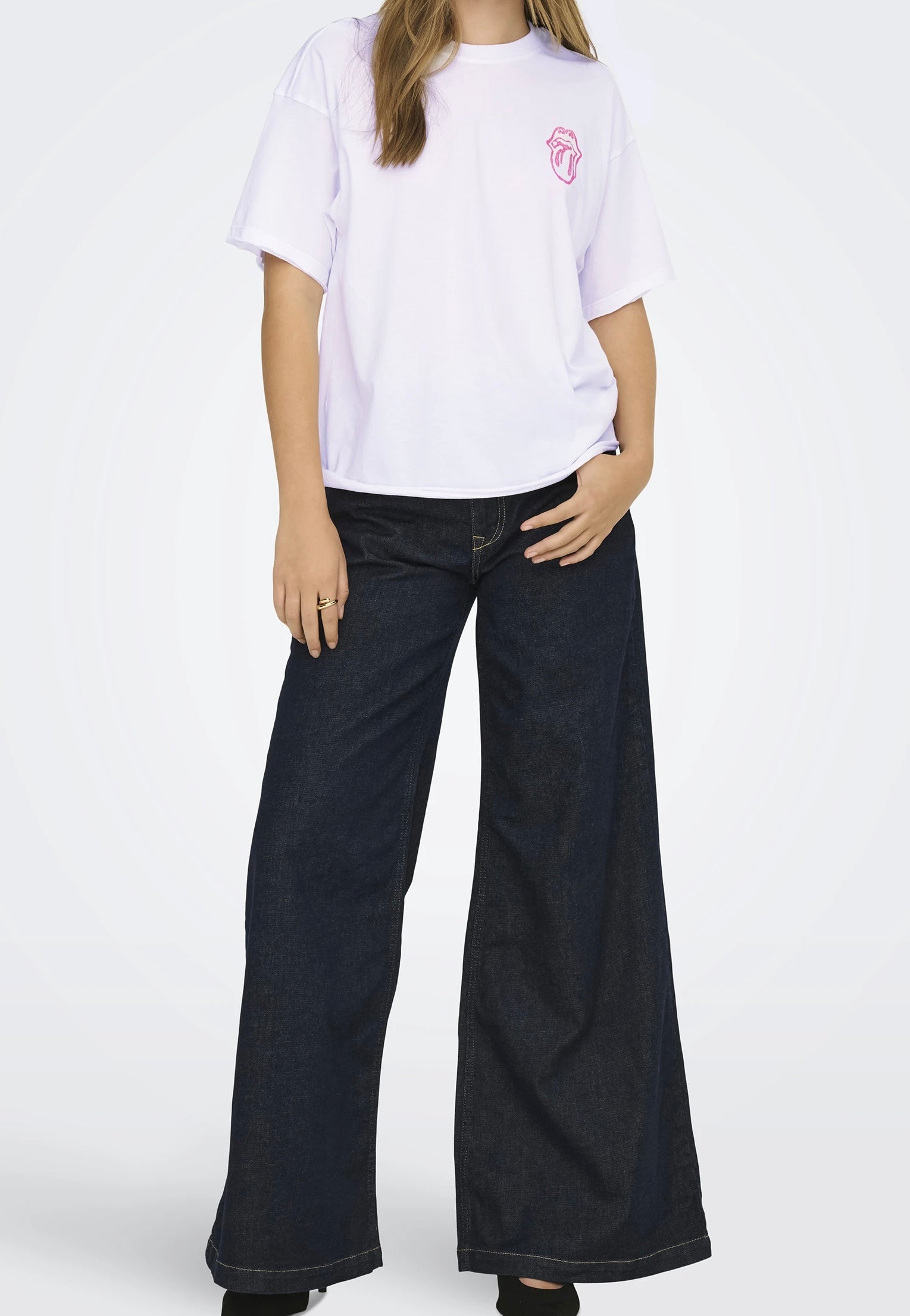 TSHIRT OVERSIZE CON STAMPA ROLLING STONES -ONLY
