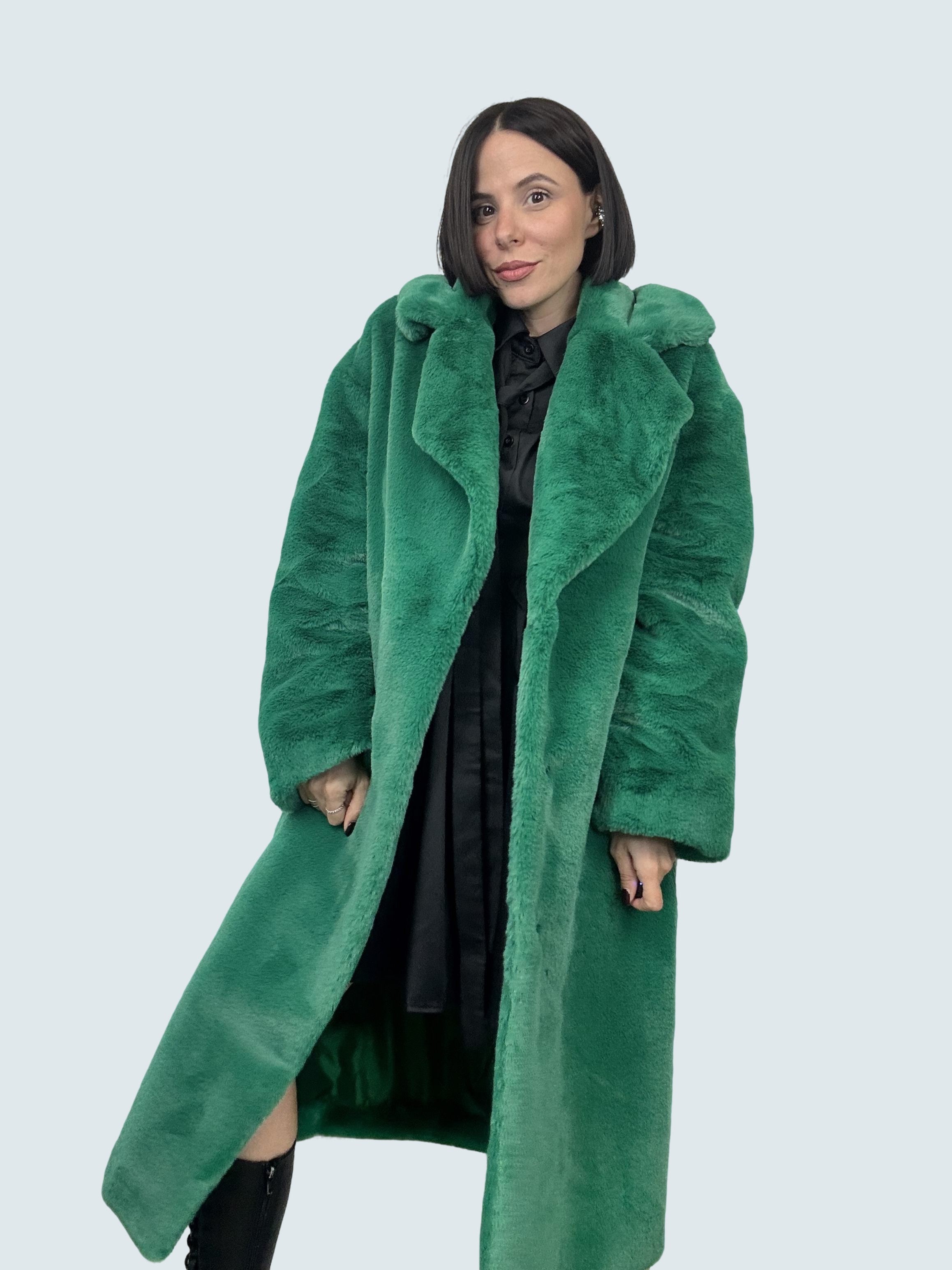 Cappotto In Pelliccia Ecofur Verde - GAELLE