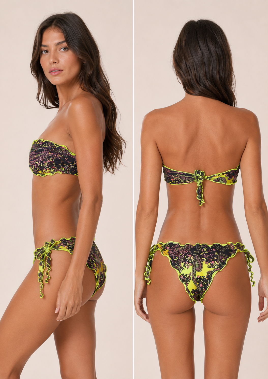 COSTUME F**K EFFEK BIKINI FASCIA FIORATO FLUO