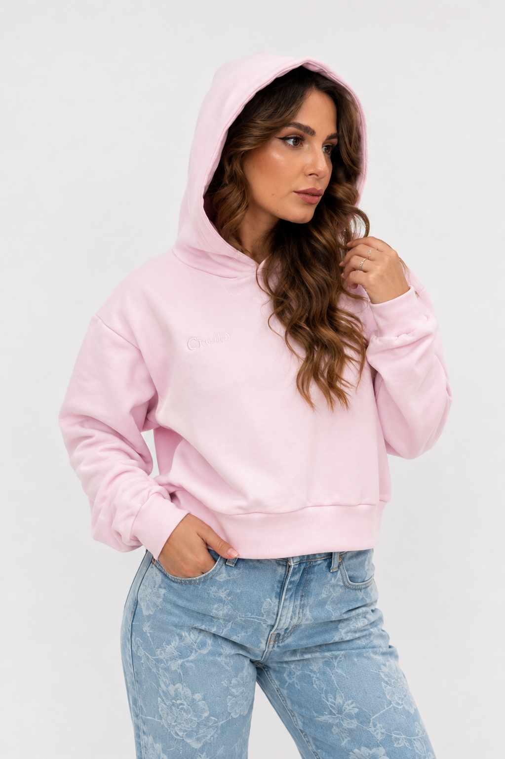 FELPA CROP GAELLE CON CAPPUCCIO