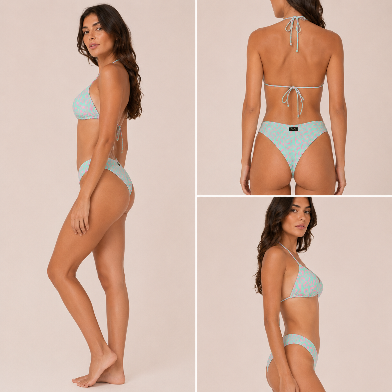 COSTUME F**K EFFEK BIKINI TRIANGOLO FROUFROU NODI REGOLABILI ANIMALIER