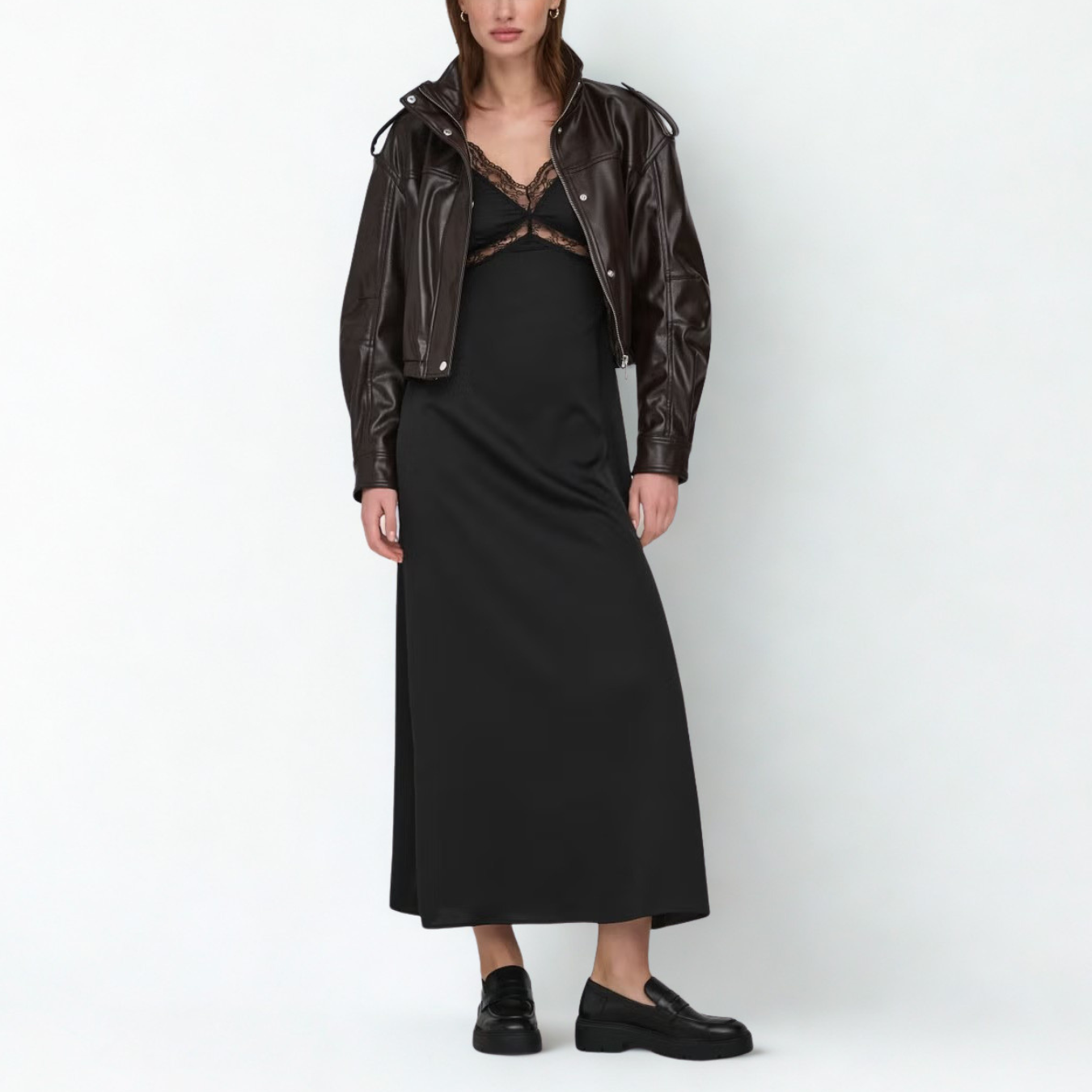 SOTTOVESTE CON PIZZO ONLY LUNGA