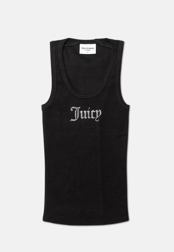 CANOTTA JUICY COUTURE  A COSTINE CON SCRITTA STRASS