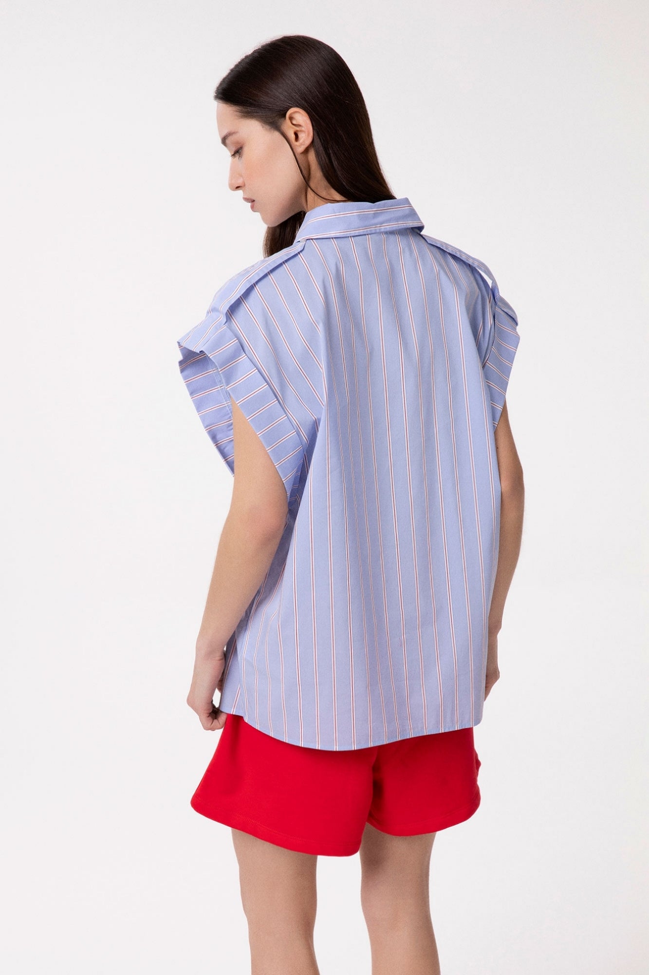 CAMICIA RIGHE MANICHE KIMONO CON RICAMO - GAELLE PARIS