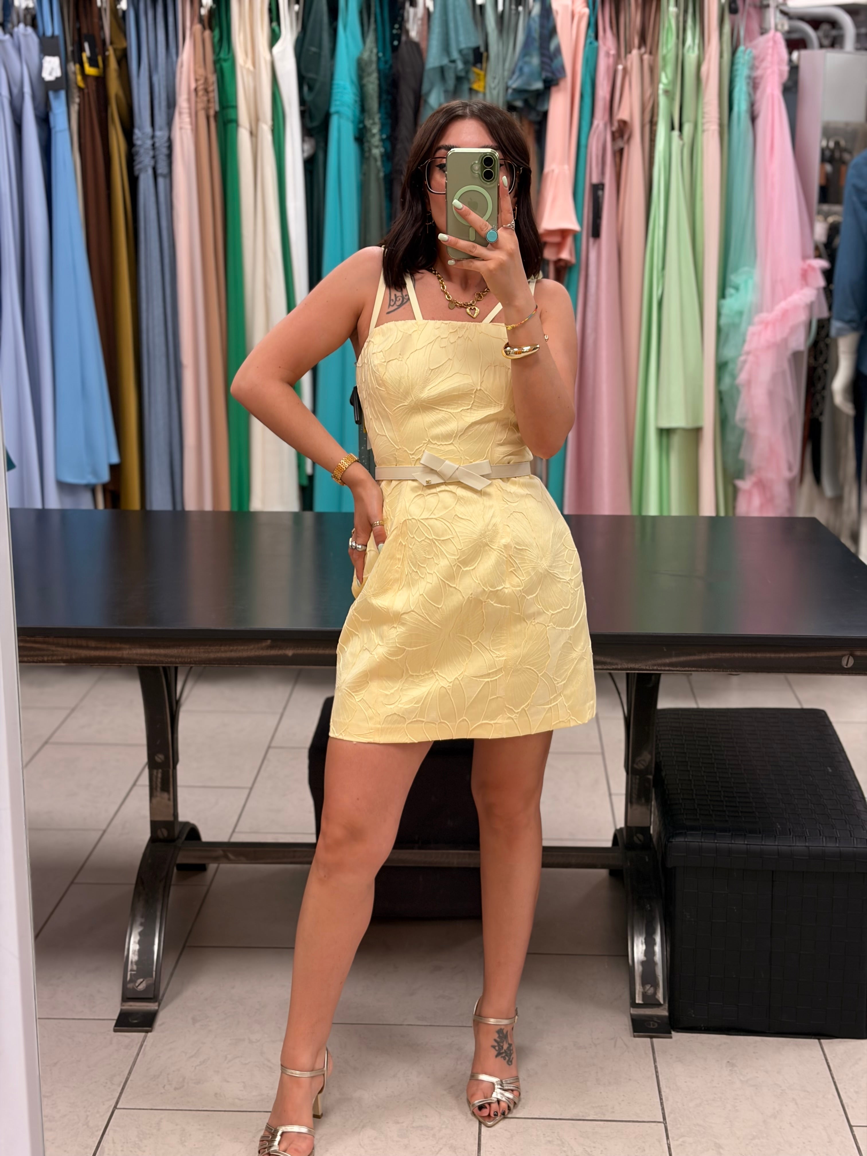MINI ABITO ELISABETTA FRANCHI JACQUARD FLOREALE CON CI