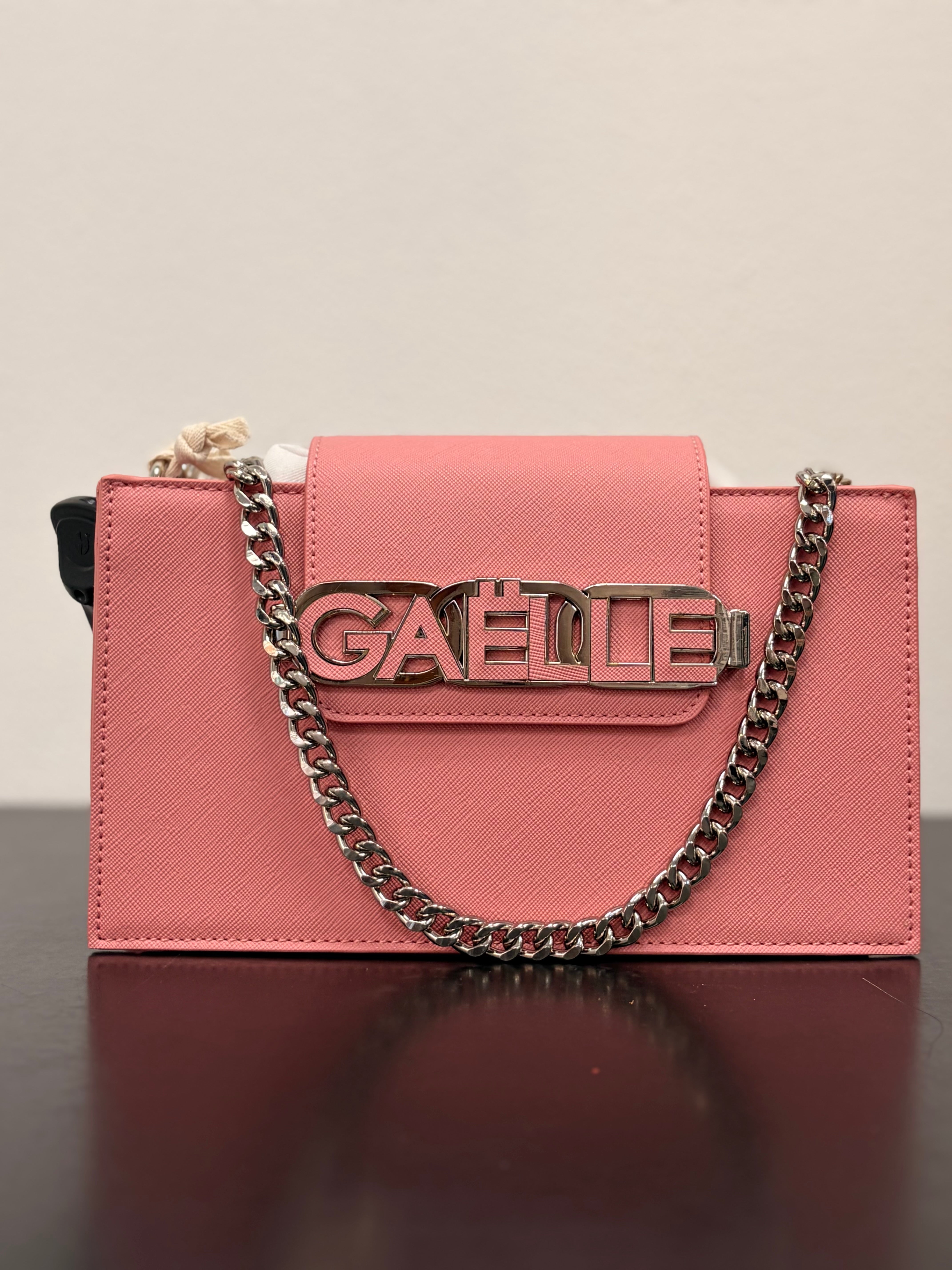 MINI POCHETTE MAXI CHAIN SAFFIANO ROSA GAELLE