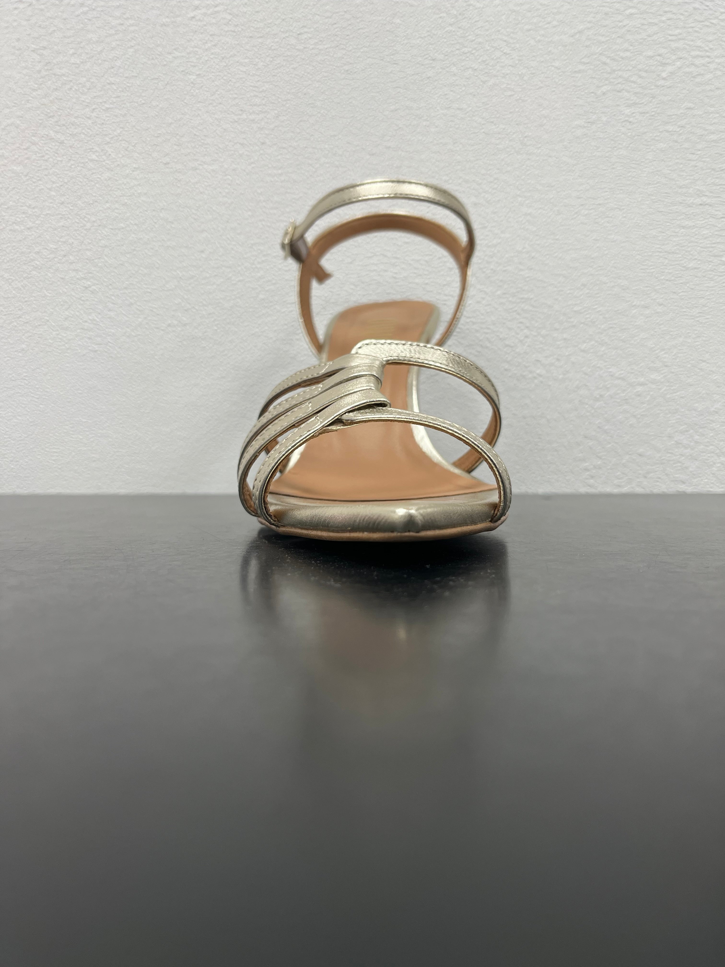 SANDALO OVYE TACCO LAMINATO IN PELLE