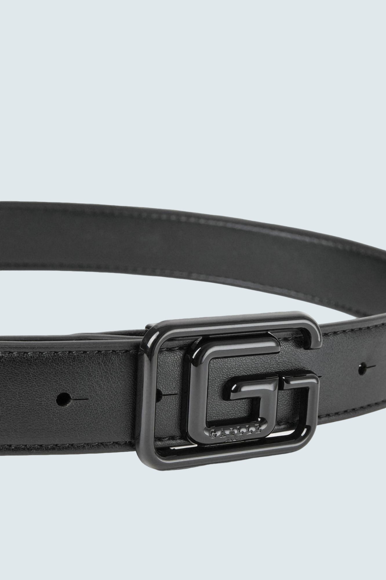 Mini Belt In Ecopelle Con Fibbia Nero - GAELLE