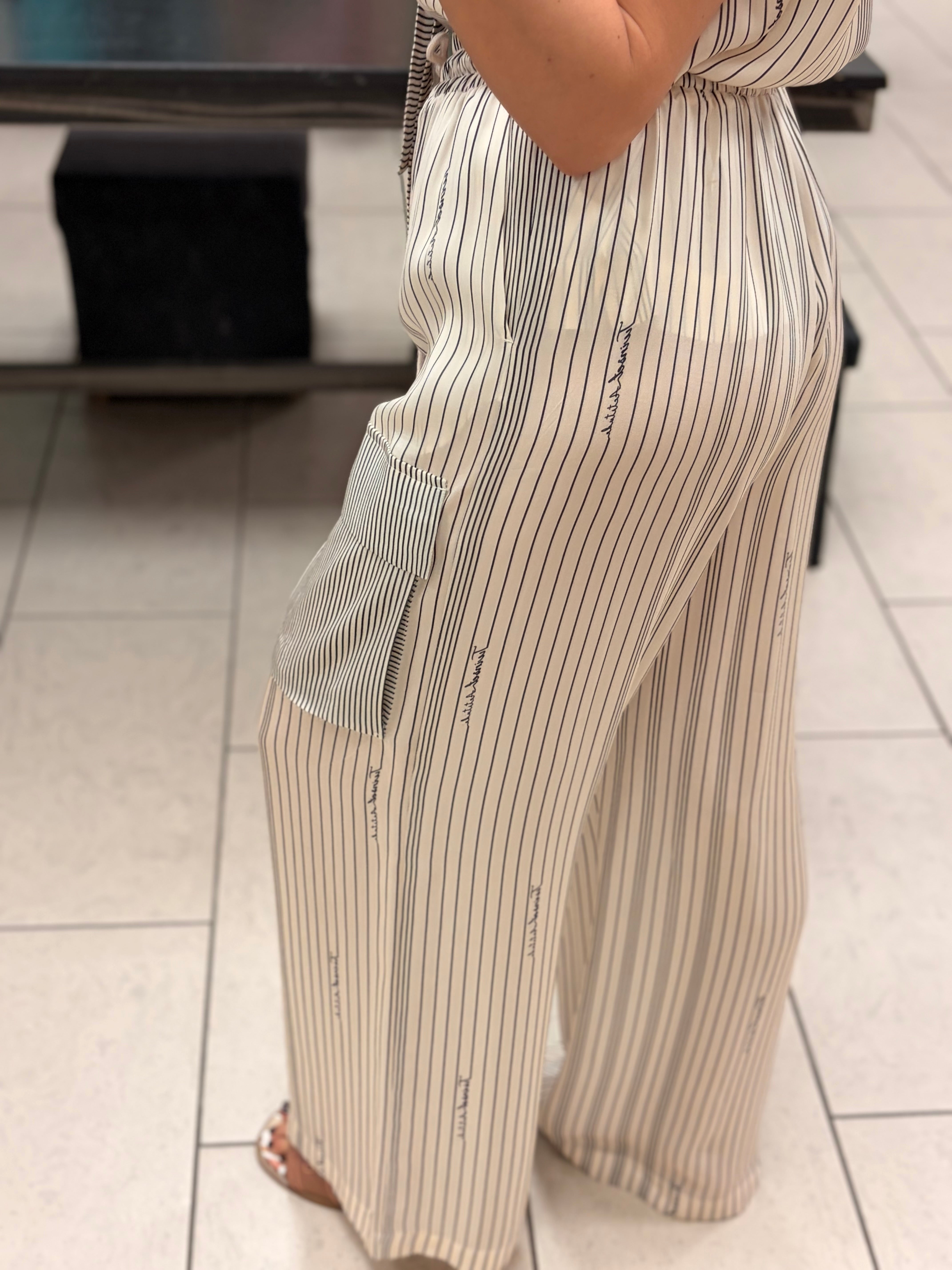 PANTALACCIO CARGO IN FANTASIA A RIGHE- TWINSET ACTITUDE