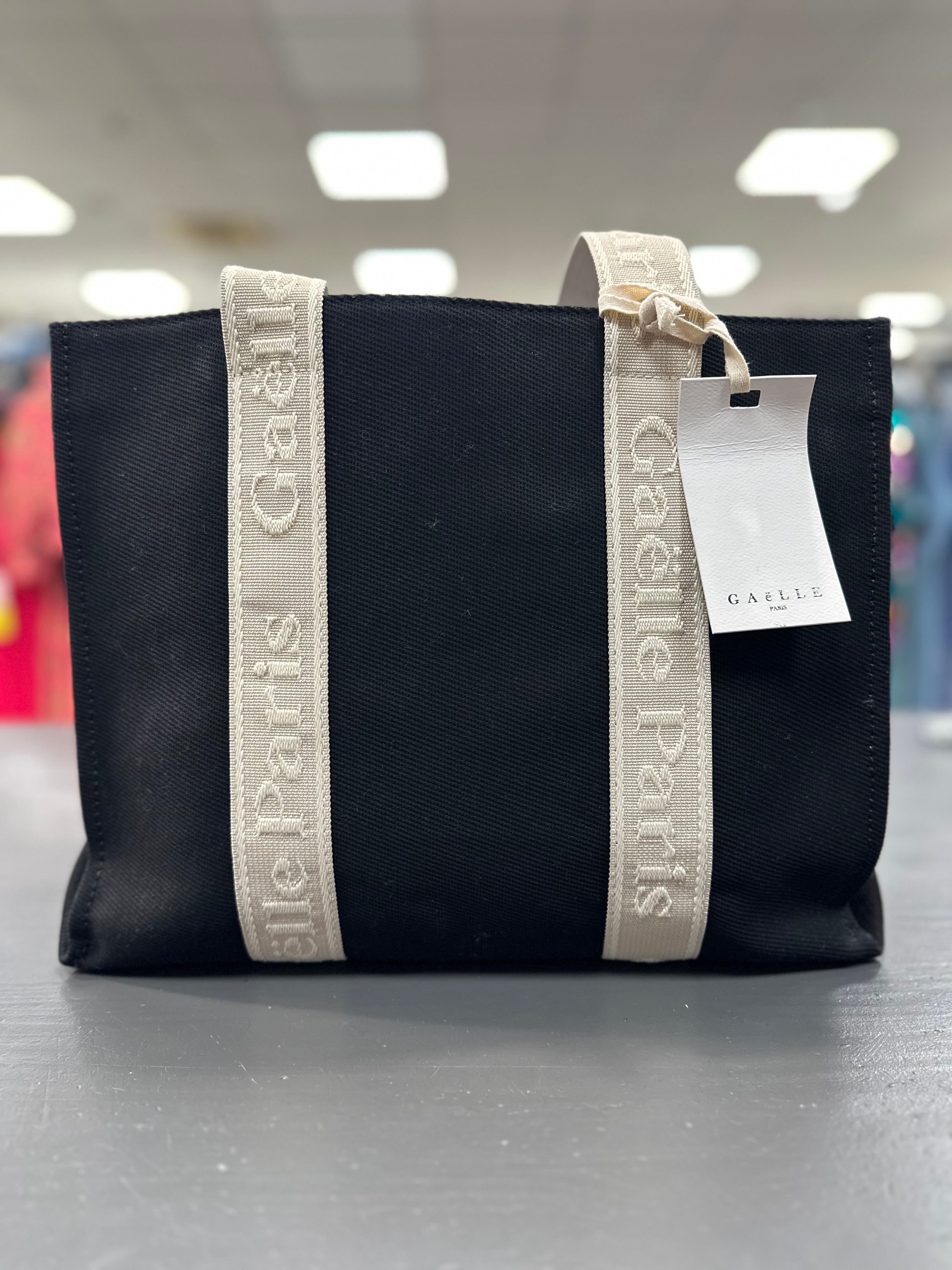BORSA IN CANVAS CON MANICI E RIGHE GAELLE