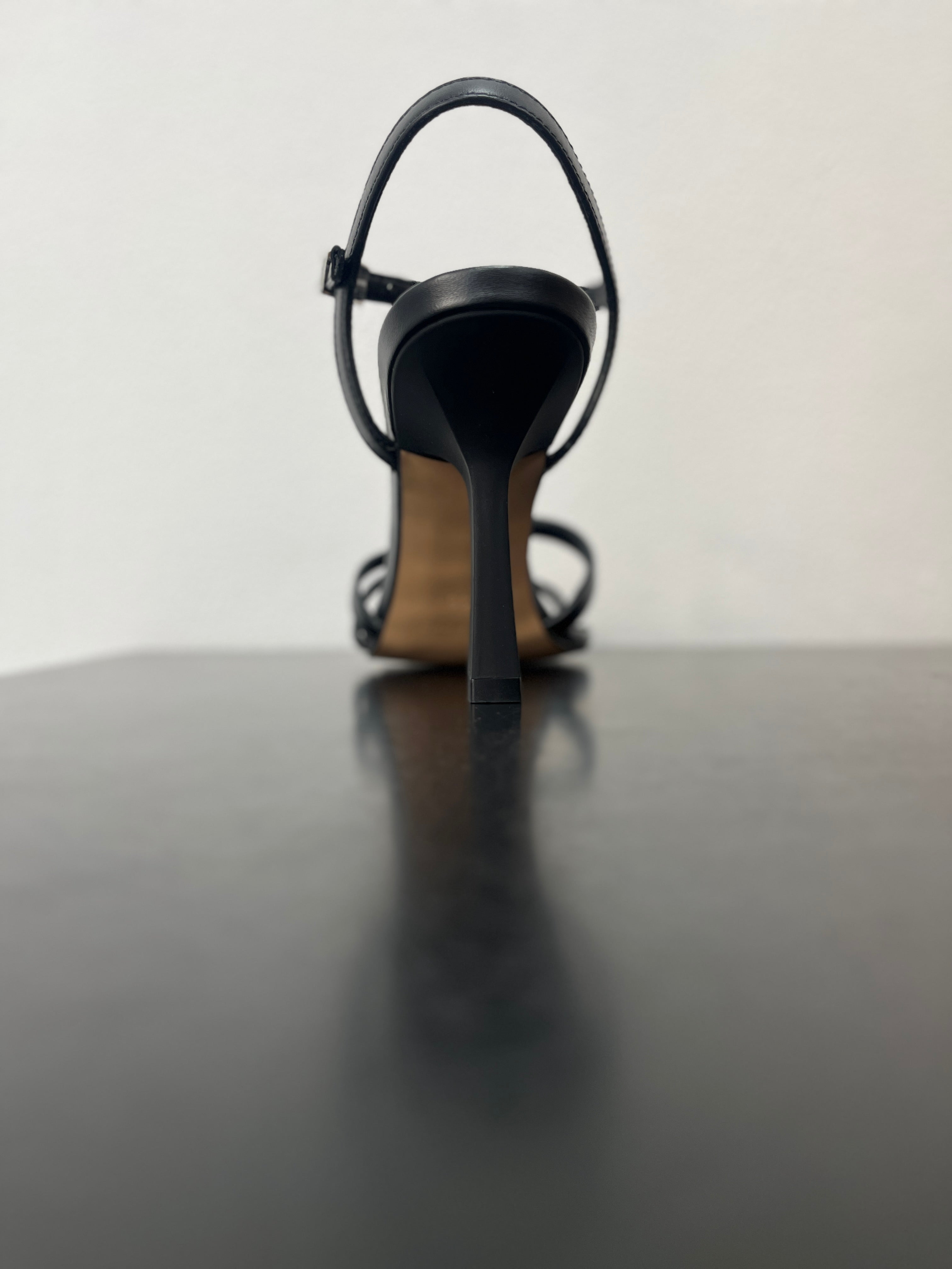 SANDALO OVYE TACCO LAMINATO IN PELLE