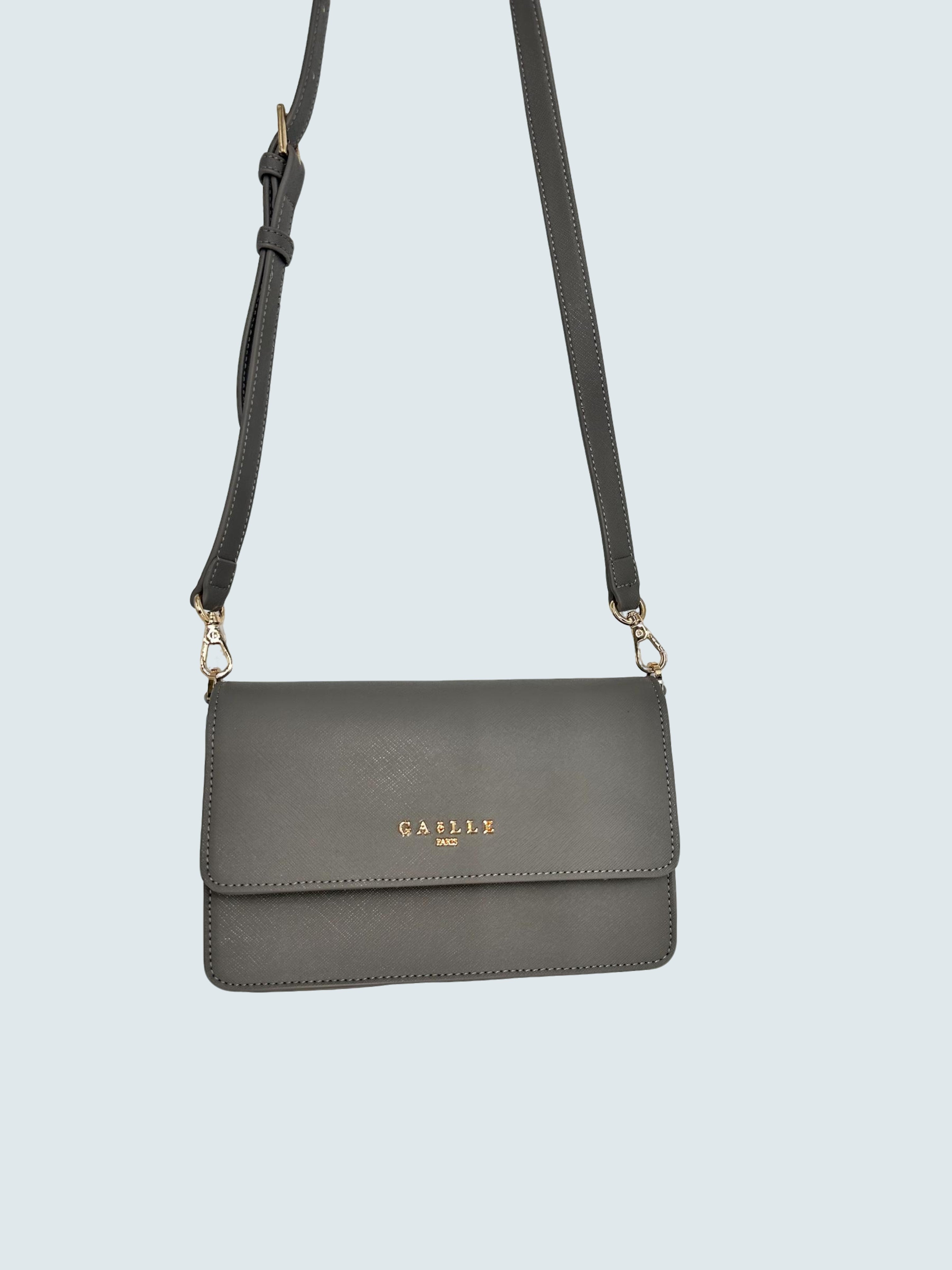 Reg Shoulder Strap Ecopelle Saffiano Grigio - GAELLE