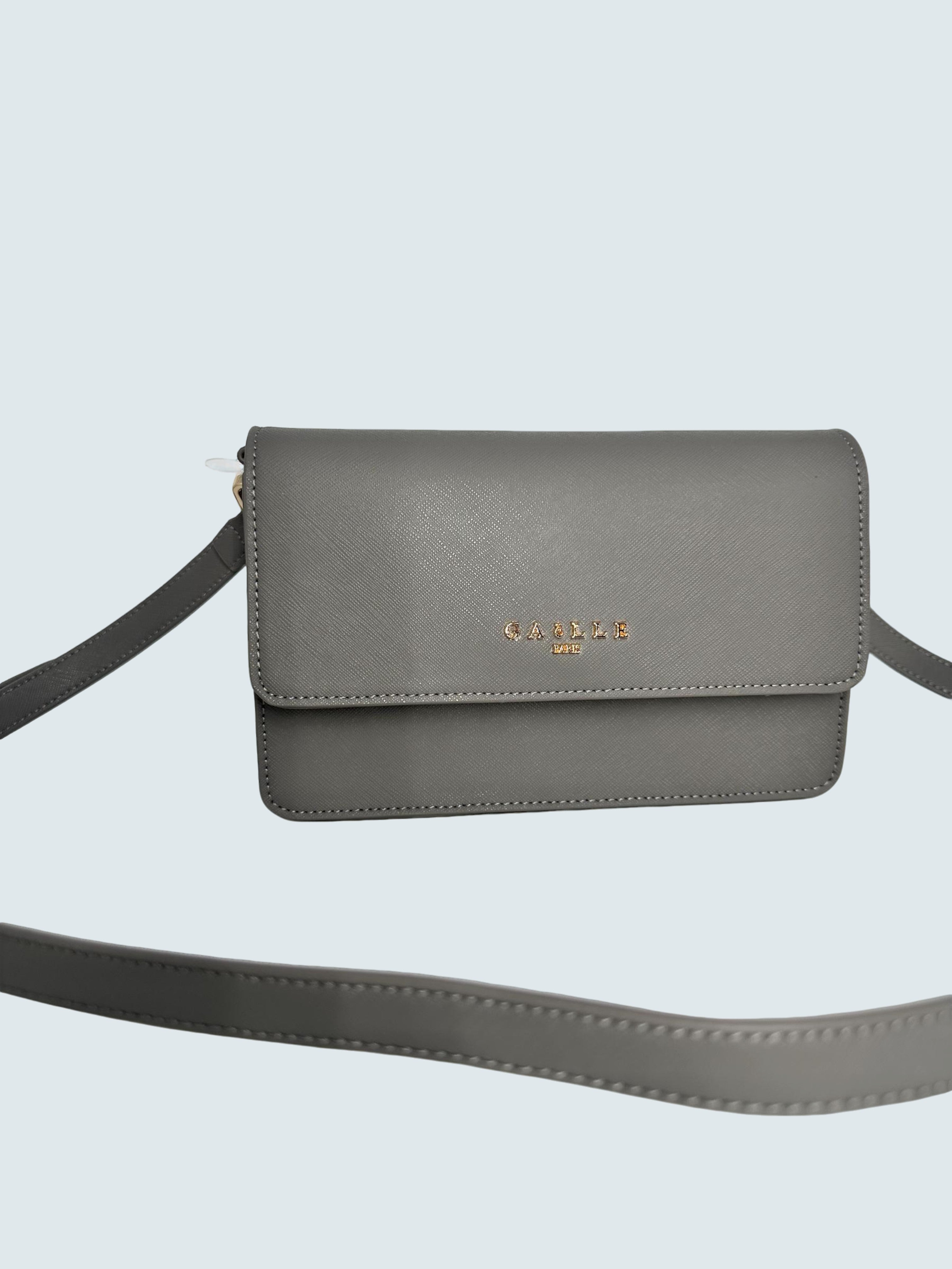 Reg Shoulder Strap Ecopelle Saffiano Grigio - GAELLE