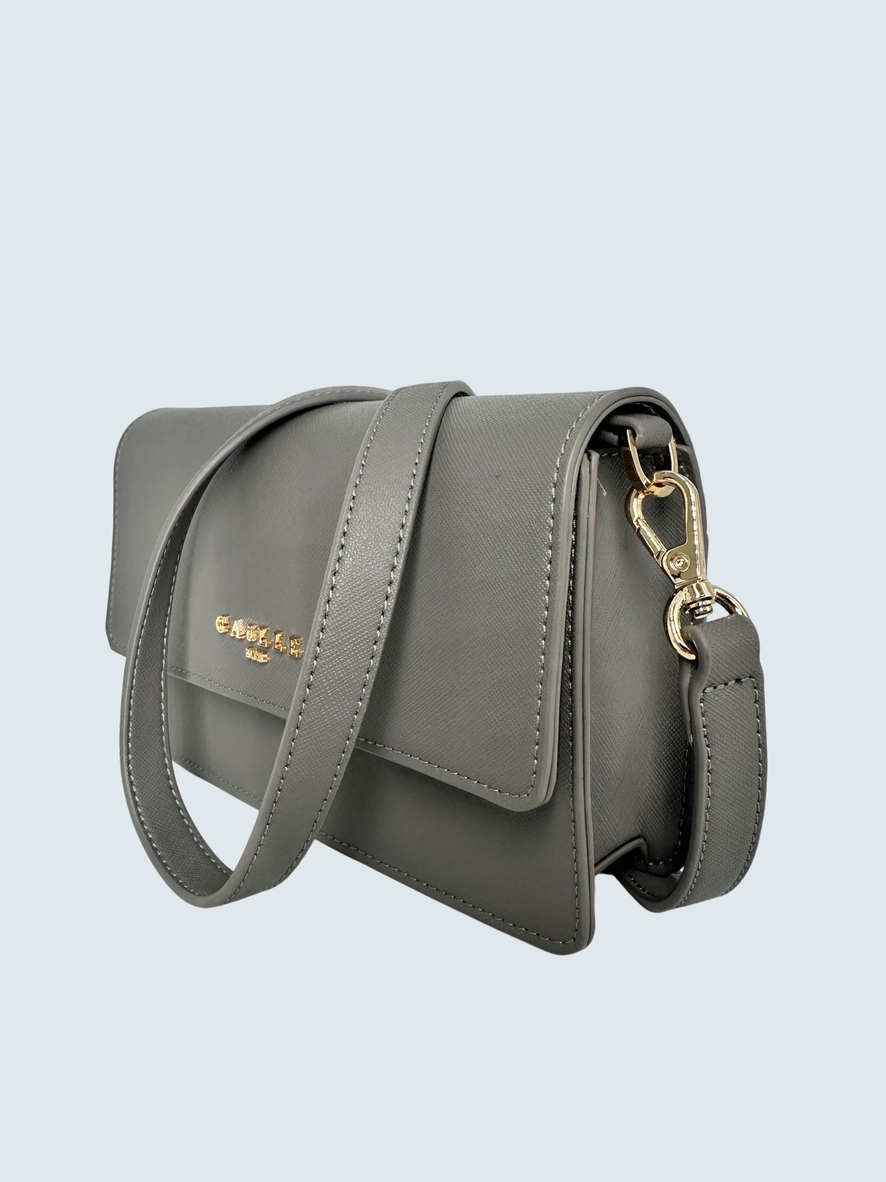 Reg Shoulder Strap Ecopelle Saffiano Grigio - GAELLE