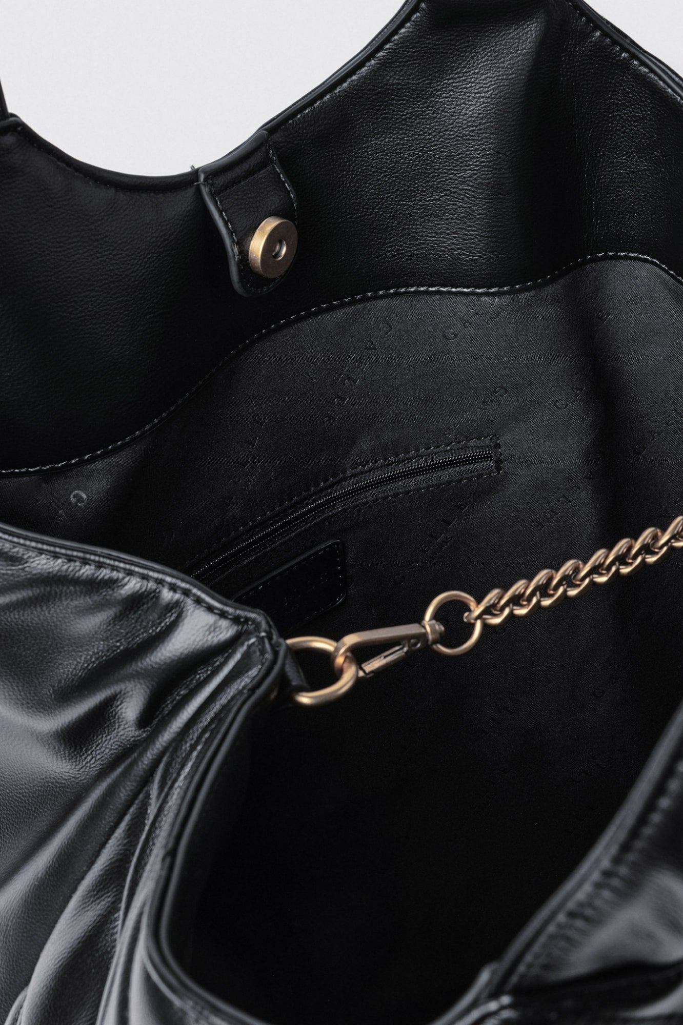 Maxi shopper doppio matelasse' glp in metallo Nero - GAELLE