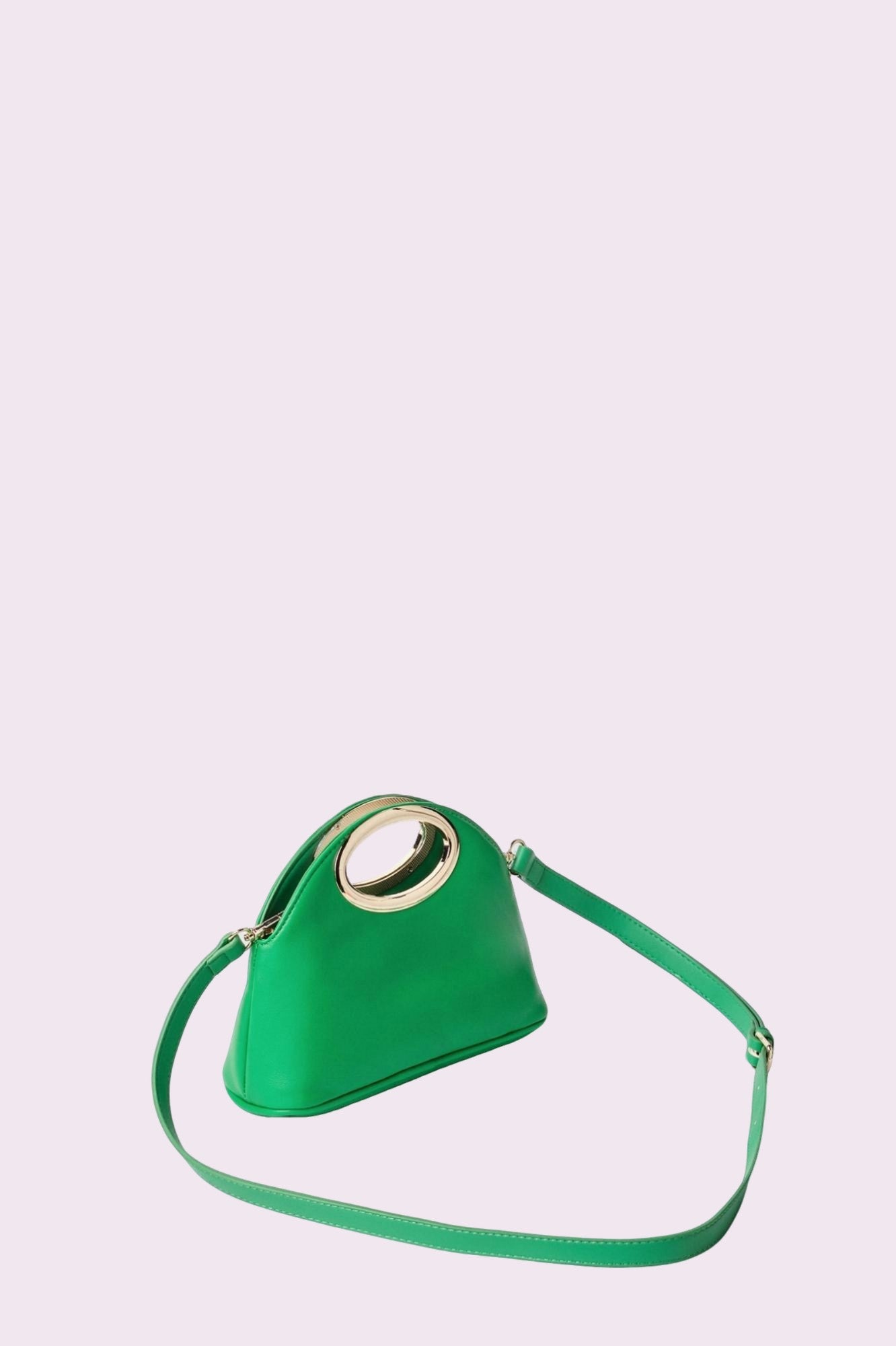 Mini hand bag con logo in metallo Verde