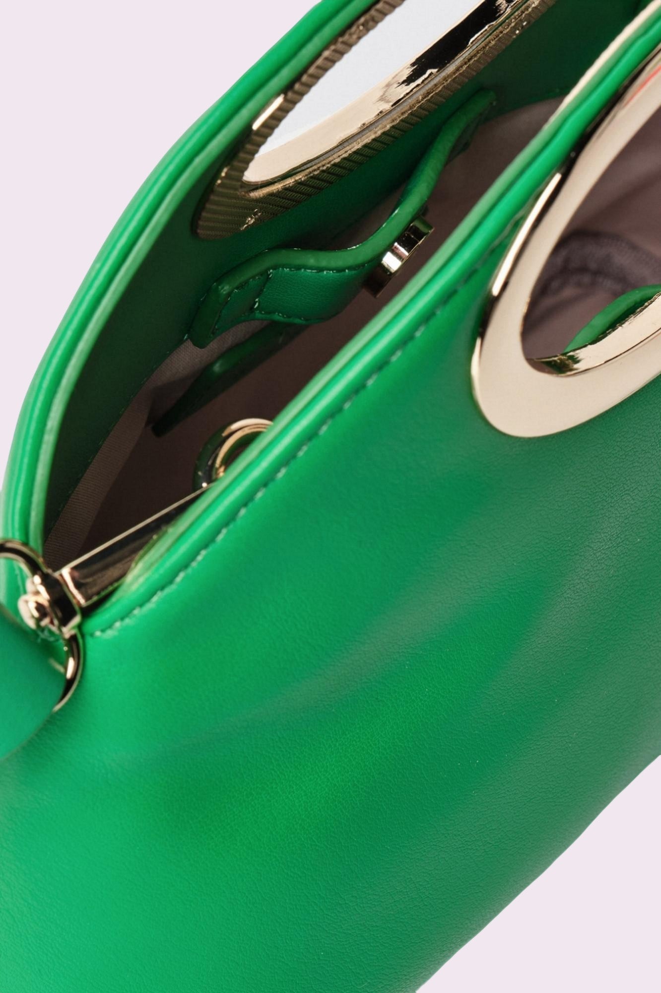 Mini hand bag con logo in metallo Verde