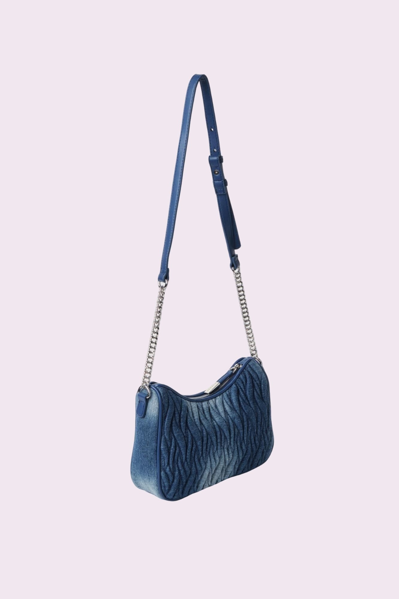 Reg. moon bag denim plisse' DENIM - GAELLE
