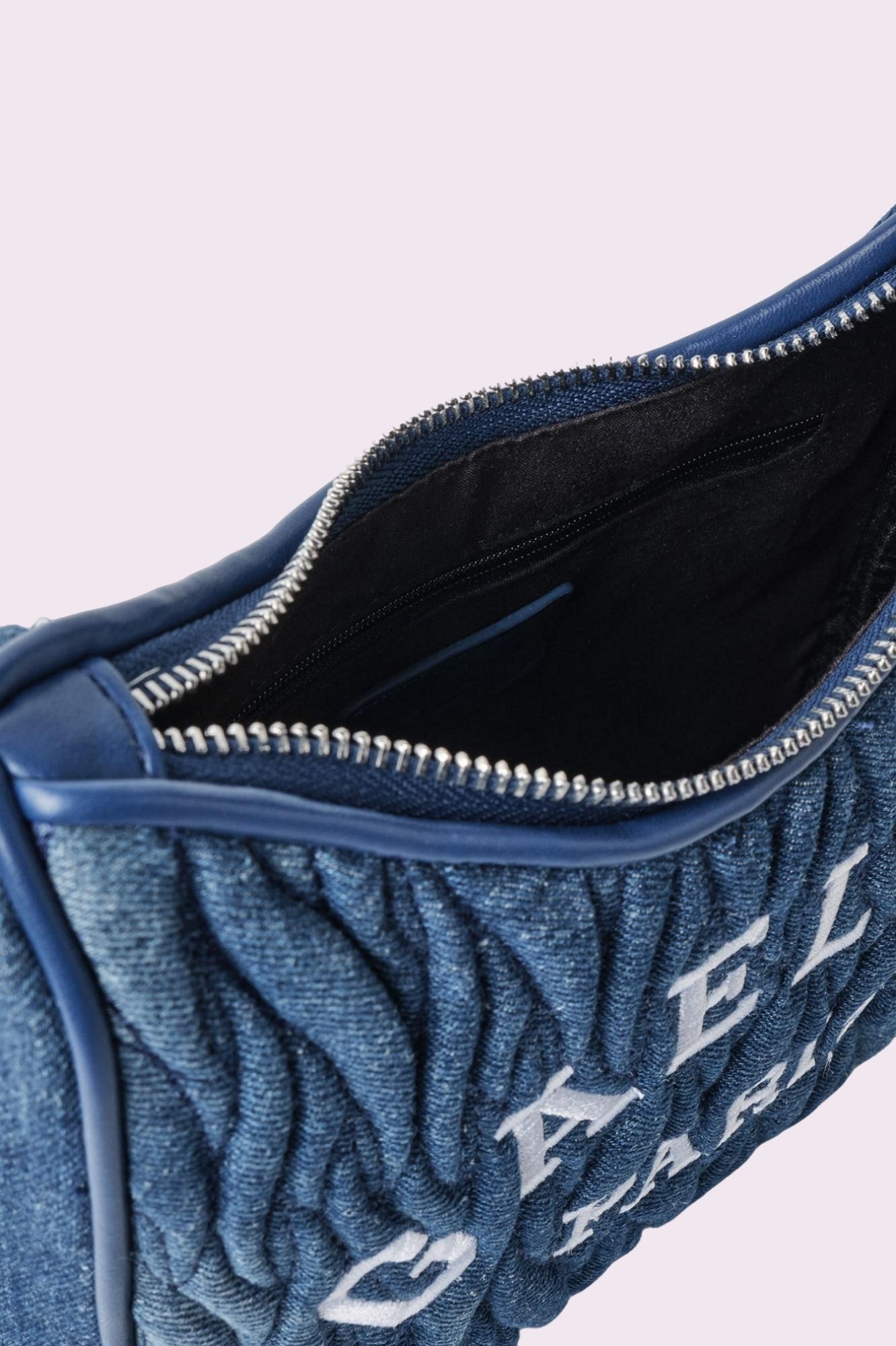 Reg. moon bag denim plisse' DENIM - GAELLE