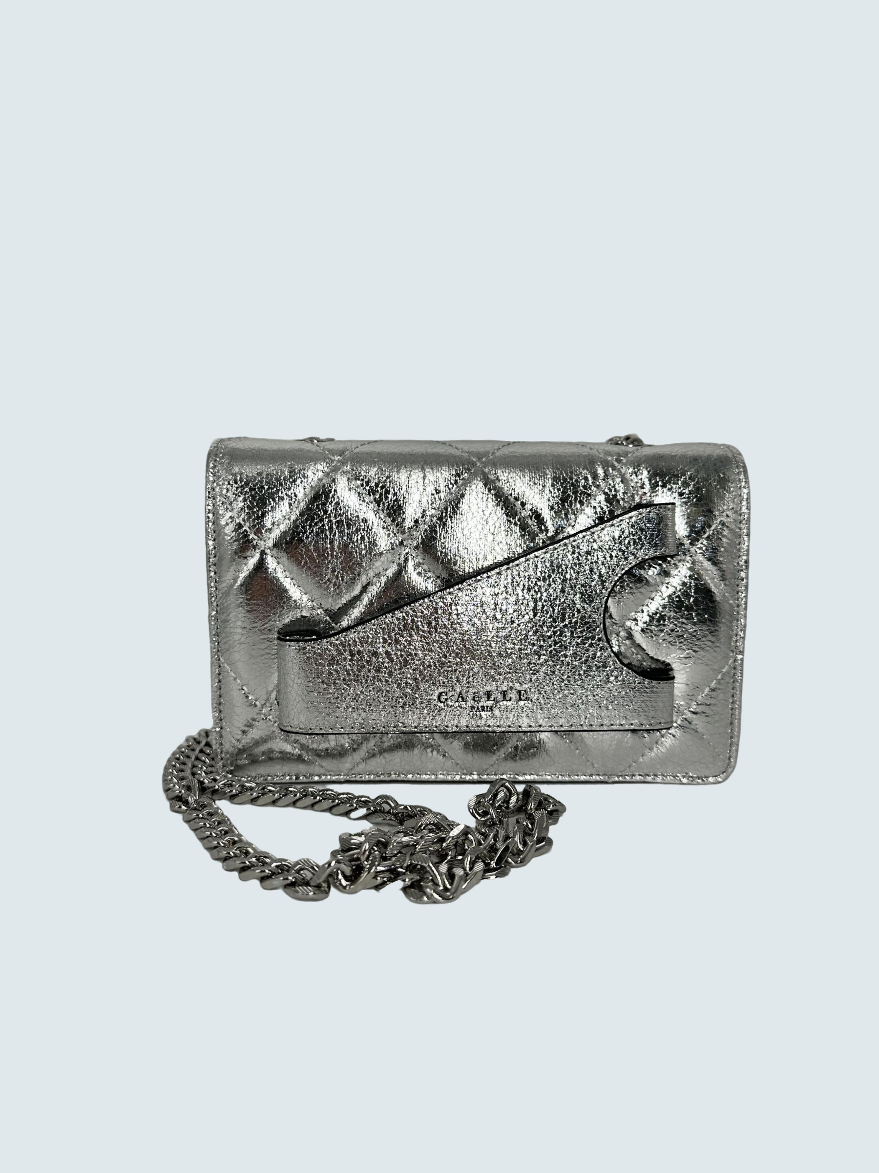 Mini Pochette Con Guantino Argento - GAELLE