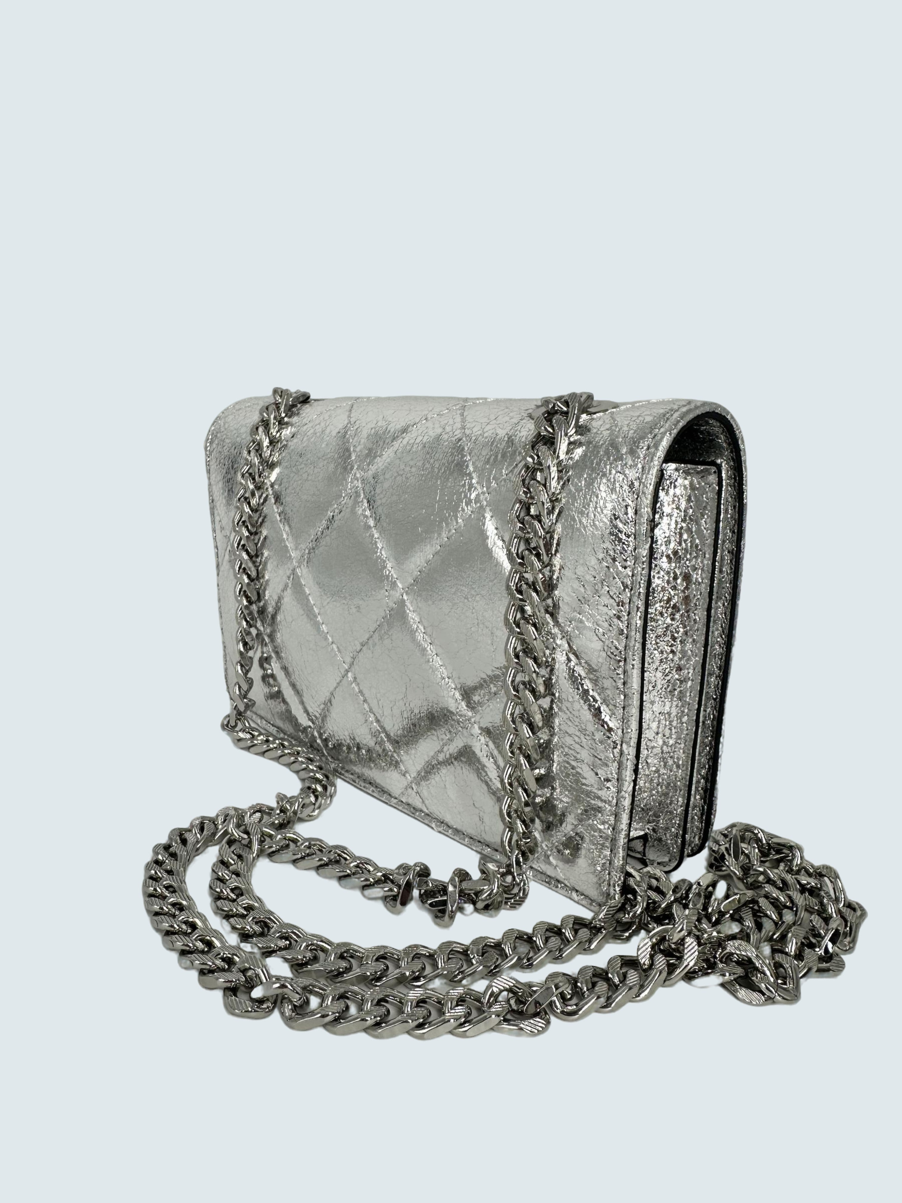 Mini Pochette Con Guantino Argento - GAELLE