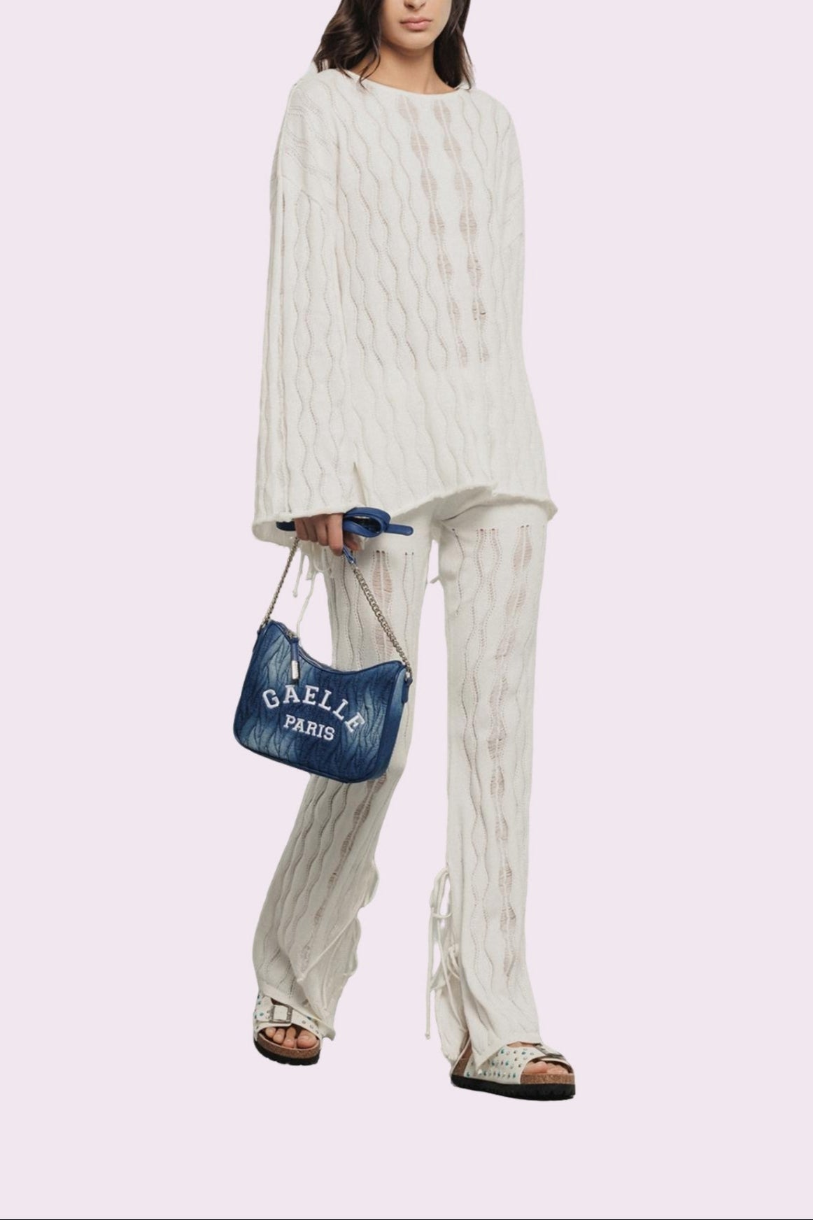 Reg. moon bag denim plisse' DENIM - GAELLE