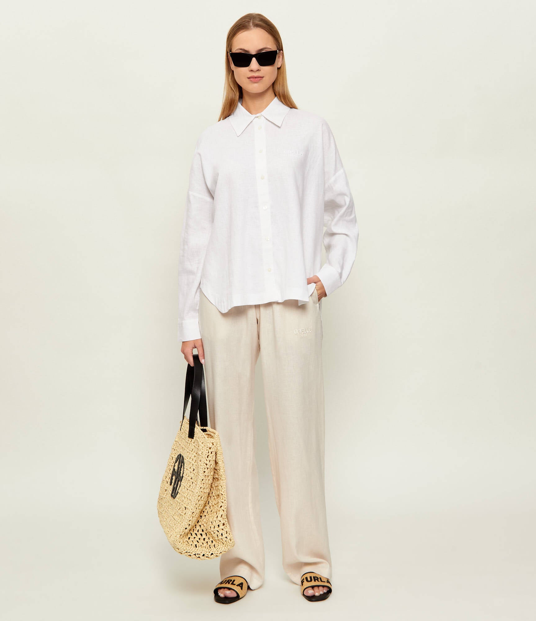PANTALONE GAELLE MISTO LINO CON LACCIO