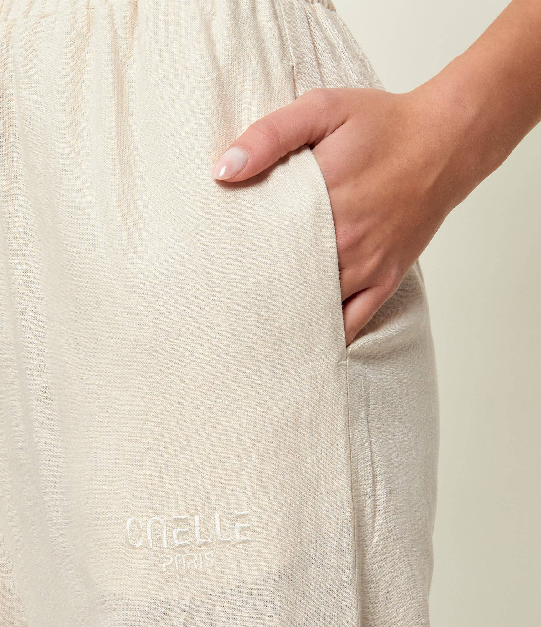 PANTALONE GAELLE MISTO LINO CON LACCIO