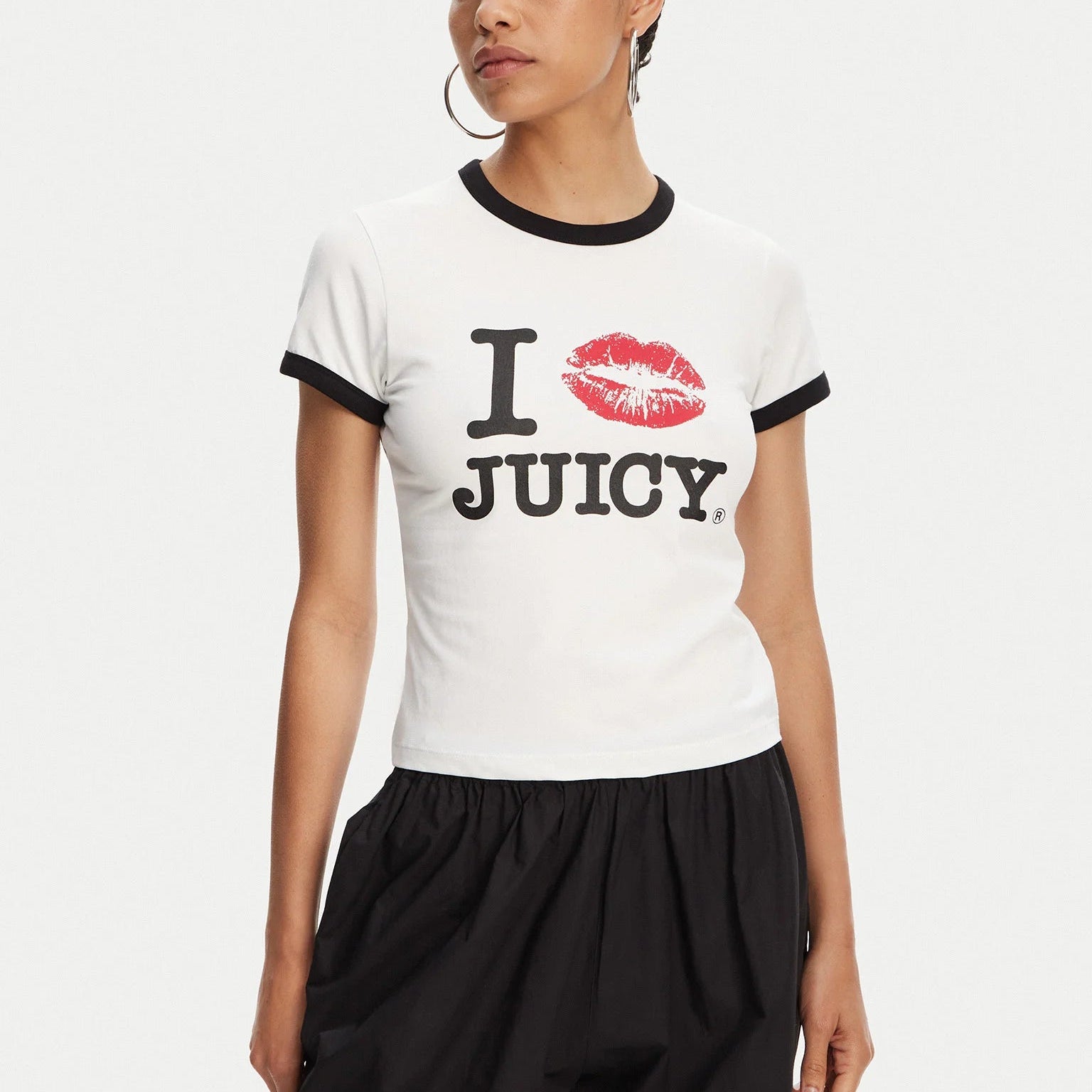 TSHIRT JUICY COUTURE M/C BORDATO STAMPA I KISS JUICY