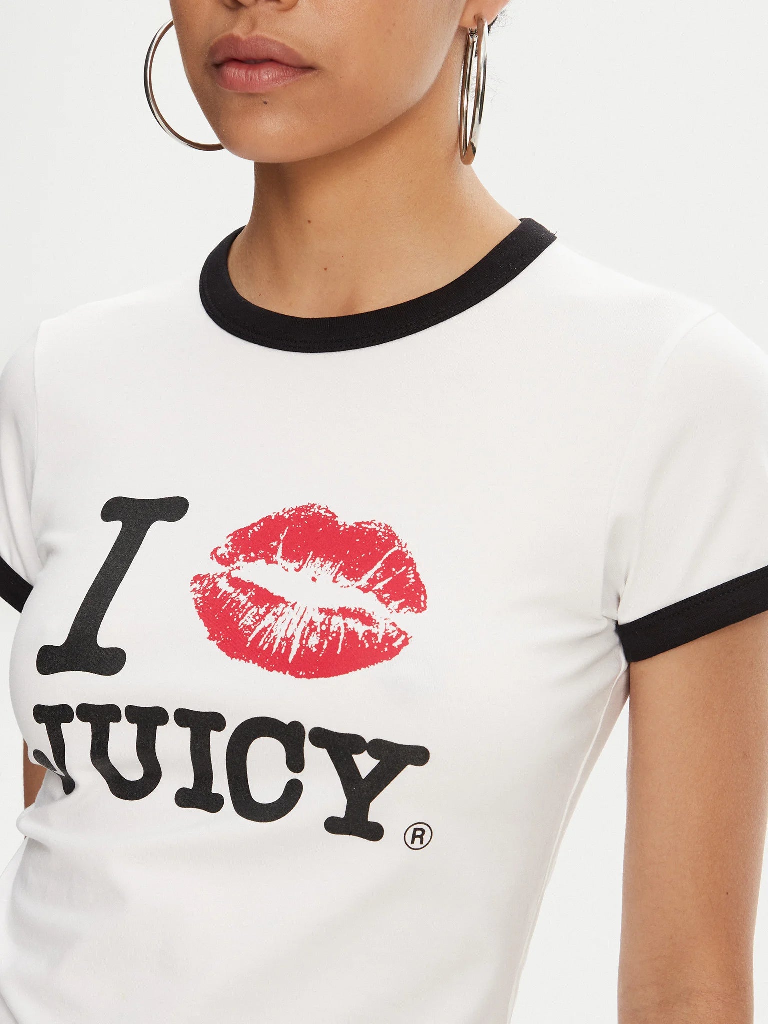 TSHIRT JUICY COUTURE M/C BORDATO STAMPA I KISS JUICY